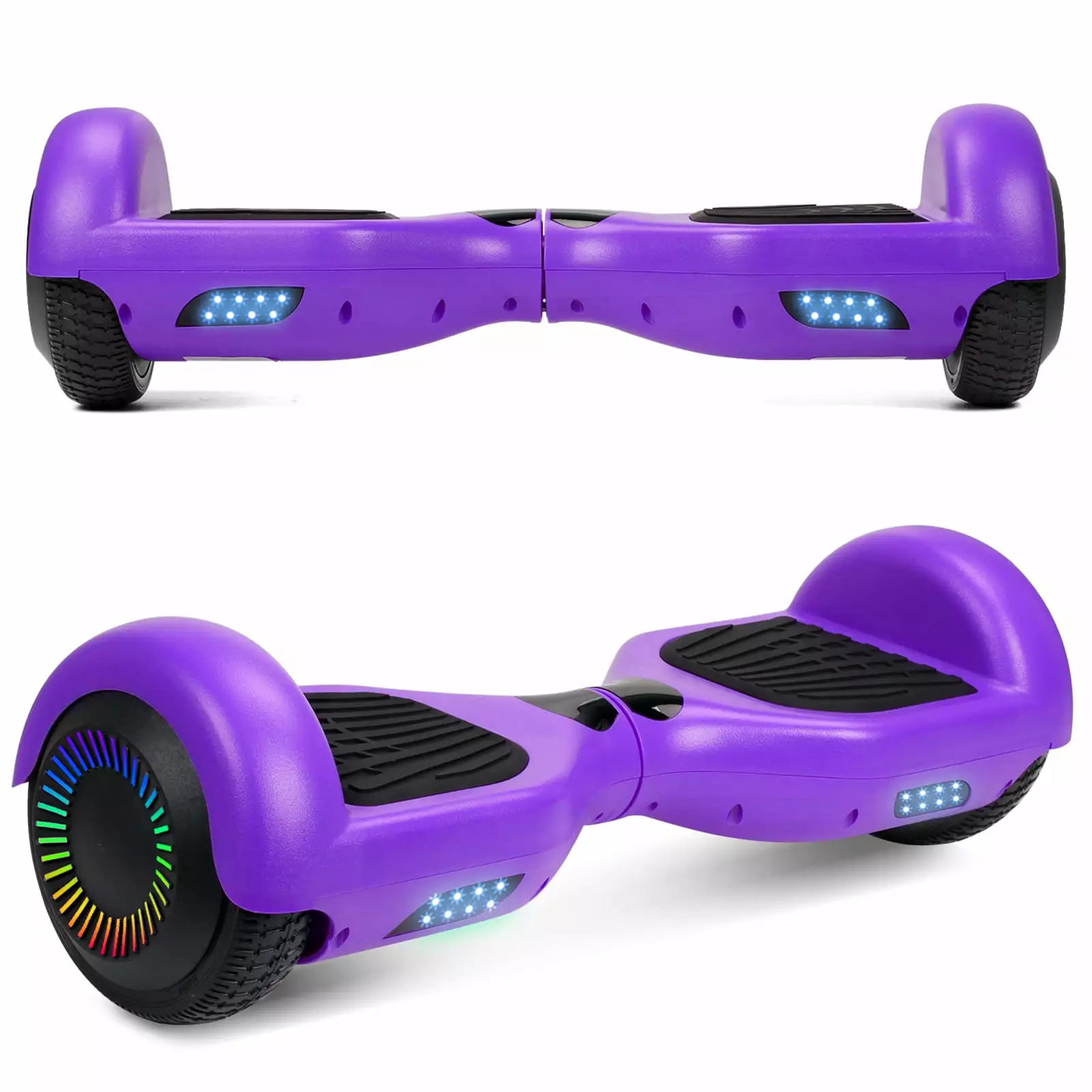 LIEAGLE All Terrain Electric Hoverboard. 6.5'' Hover Board with LED Lights. 10MPH Self Balancing Scooter for Kids & Adults. Purple