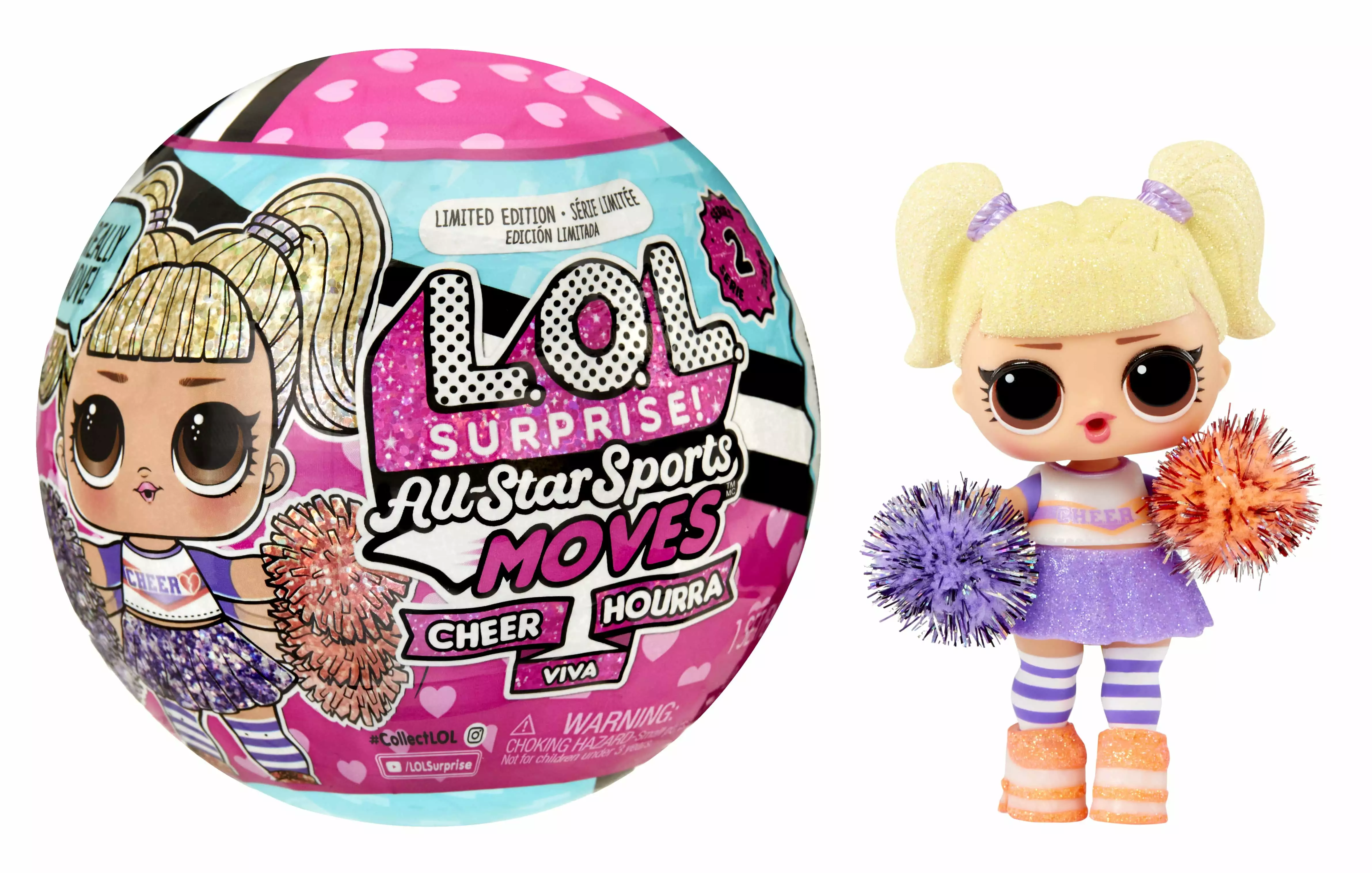 LOL Surprise All Star Sports Moves Cheer Surprise Doll. Sports. Cheerleading. Outfits. Shoes. Accessories. Limited Edition Collectible Doll Girls Gift 4+