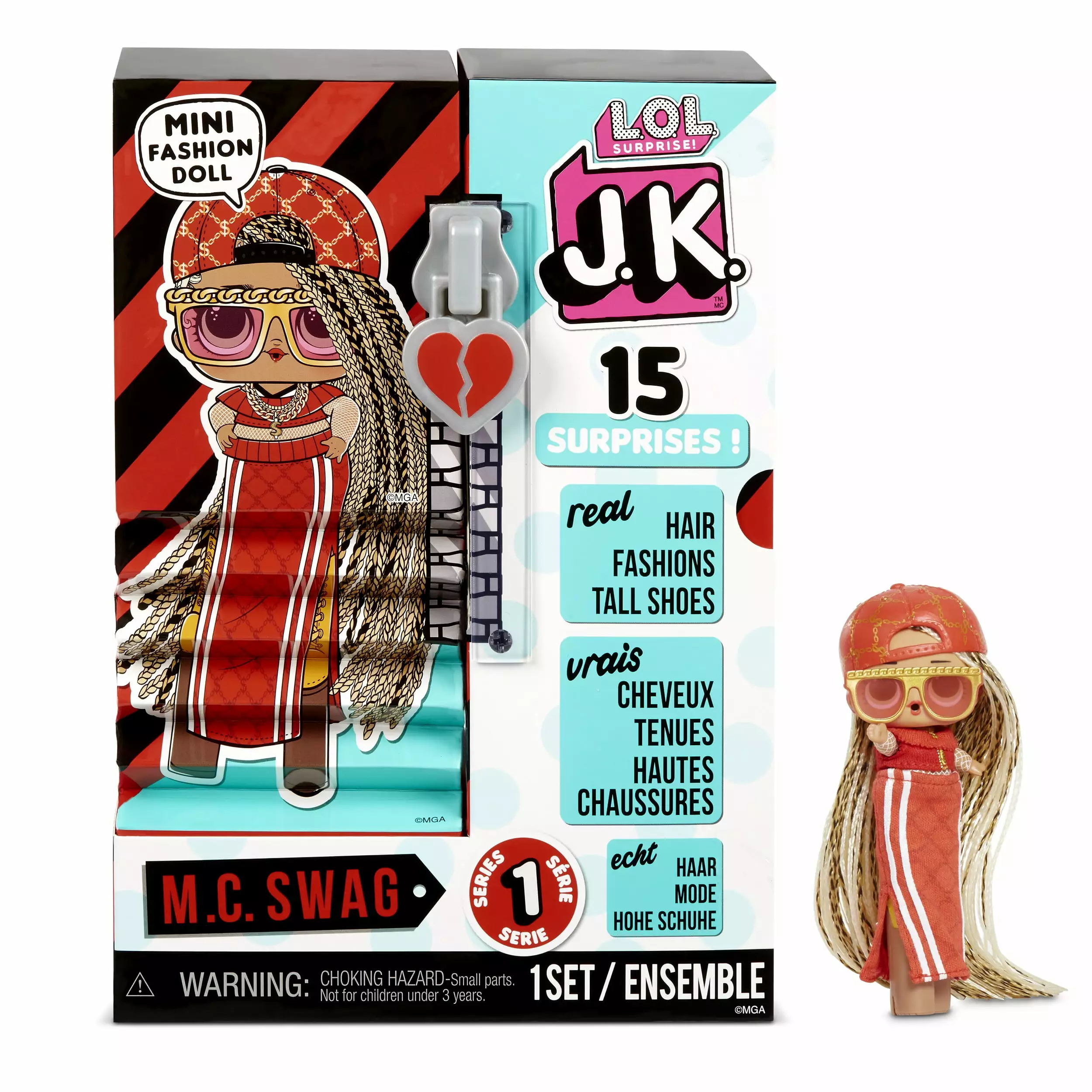 LOL Surprise JK M.C. Swag Mini Fashion Doll With 15 Surprises. Great Gift for Kids Ages 4 5 6+