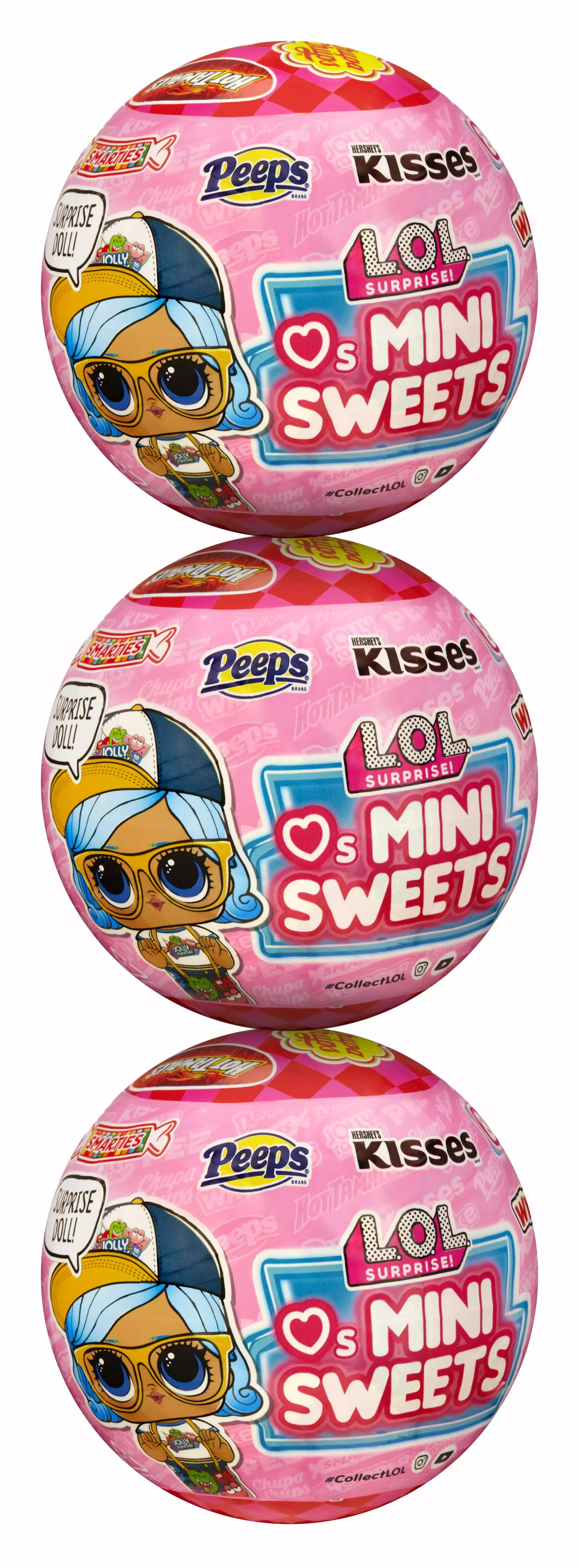 LOL Surprise Loves Mini Sweets Dolls Exclusive with 8 Surprises. Candy Theme. 3-Pack. Children Ages 4+