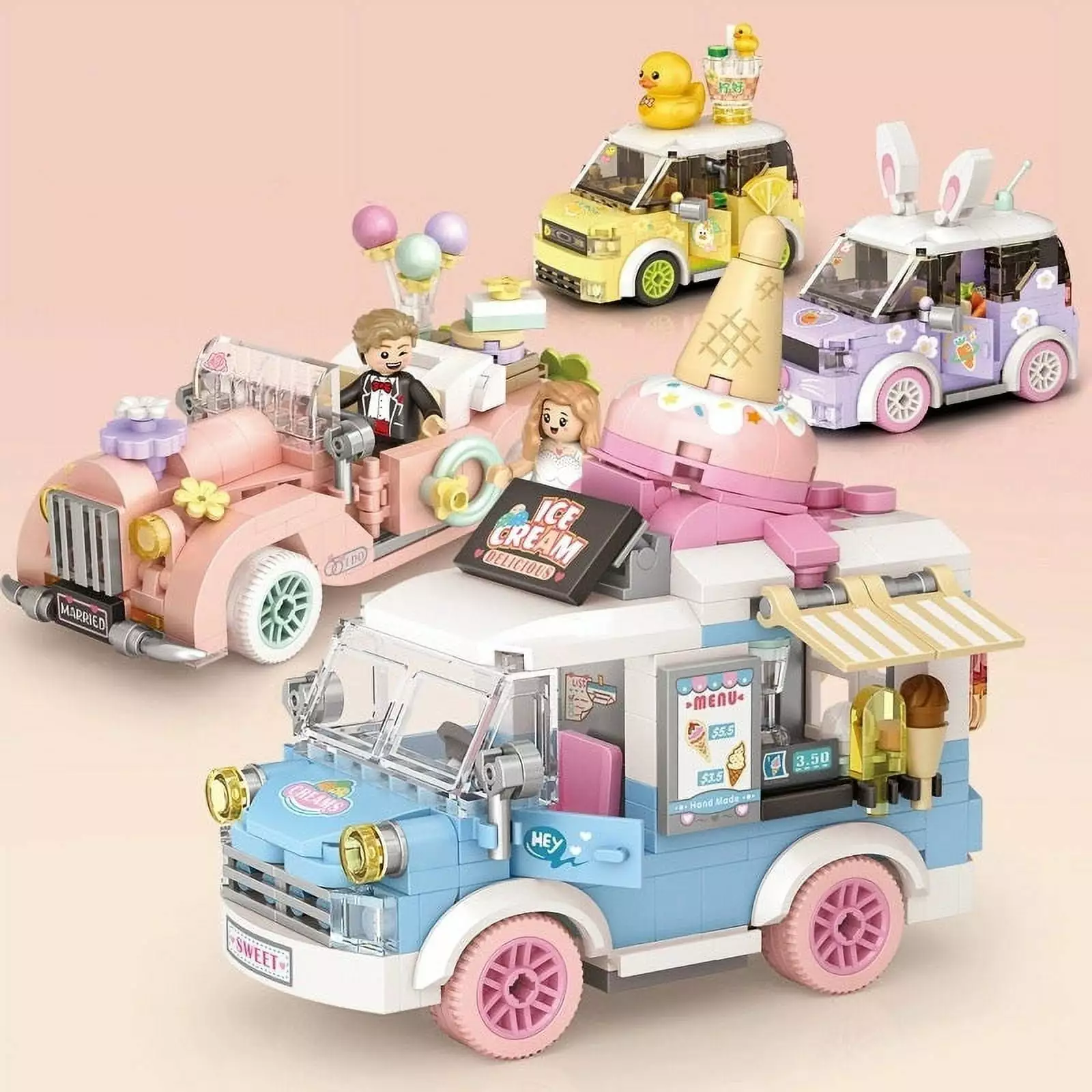 LOZ mini Blocks Kids Building Toys DIY Bricks Cute Car Model Girls Gift Home Decor 4207 4208 4209 4210