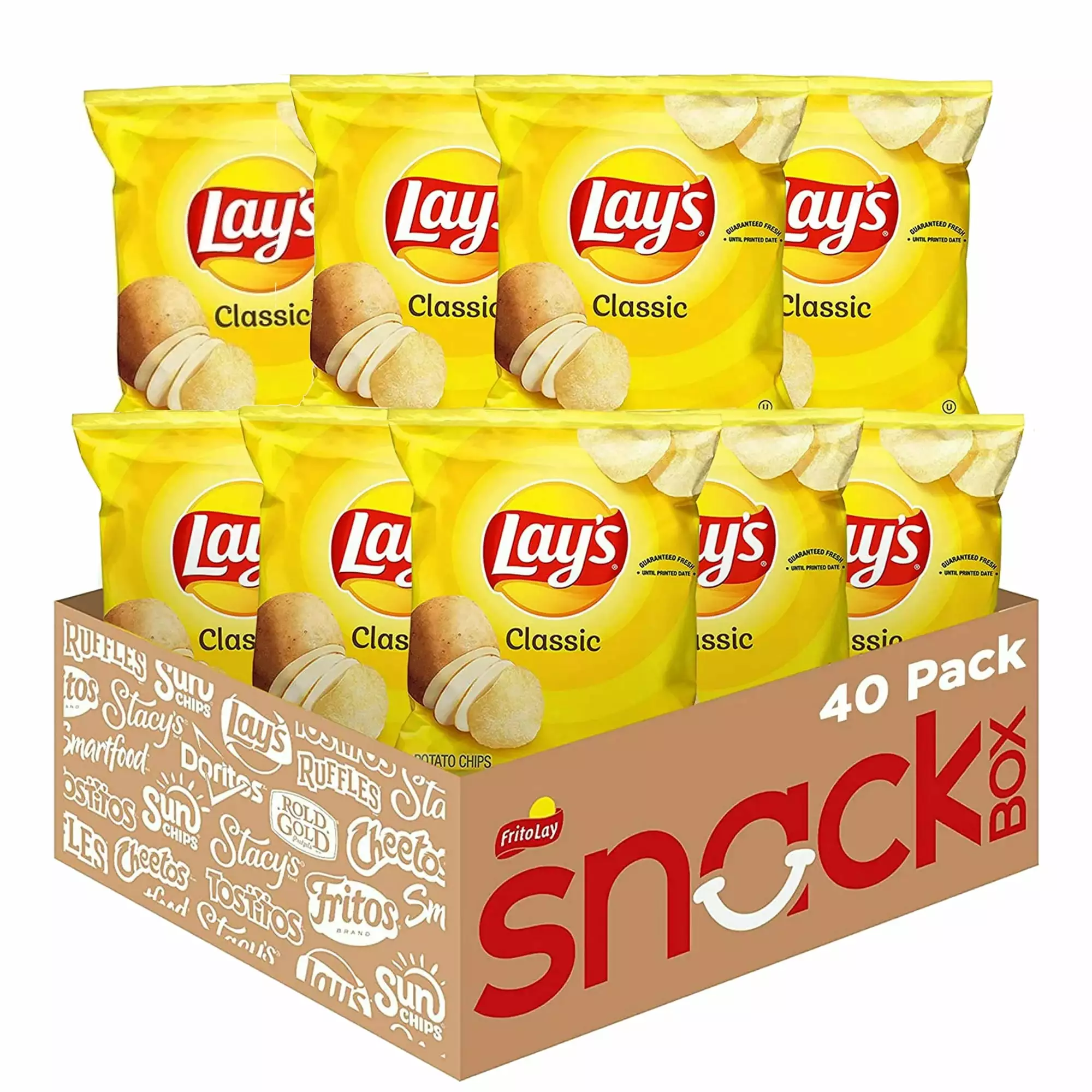 Lay's Potato Chips. Classic Flavor. Snack Chips. 1 oz Bags. 40 Count Multipack