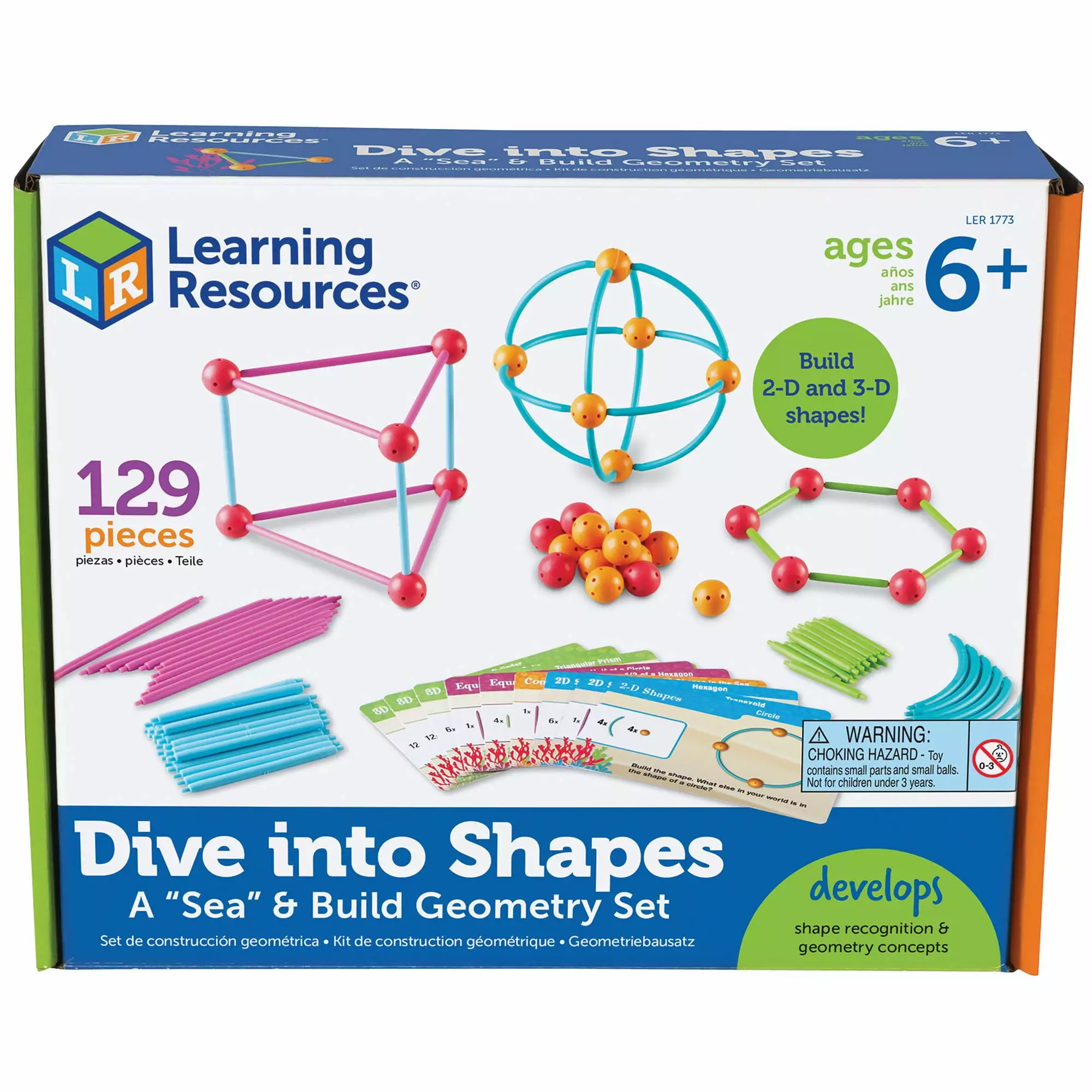 Learning Resources Dive into Shapes! Geometry Set. Classroom Game. 129 Pieces. Ages 6+