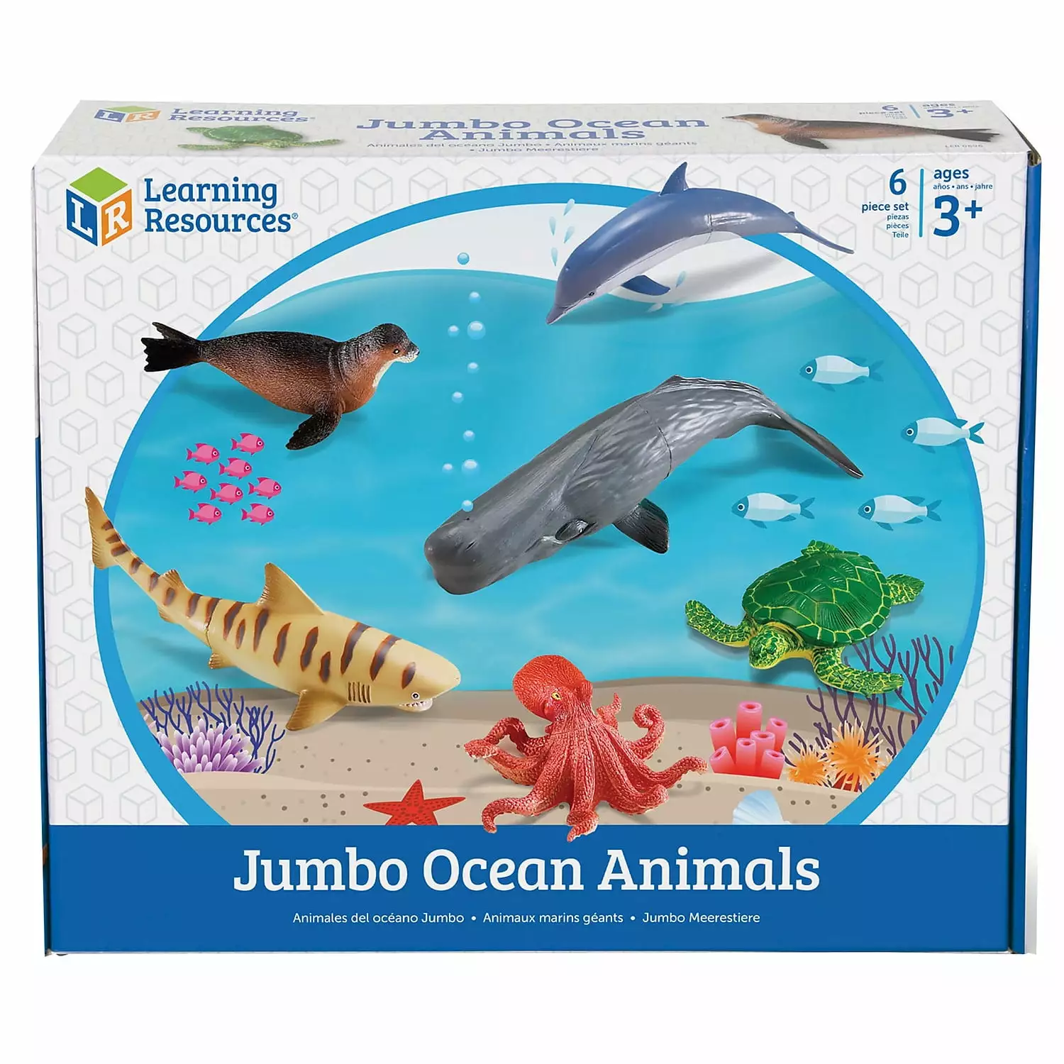 Learning Resources Jumbo Ocean Animals - 6 Pieces. Ages 3+ Toddler Learning Toys. Sea Animals Figure for Kids. Preschool Toys