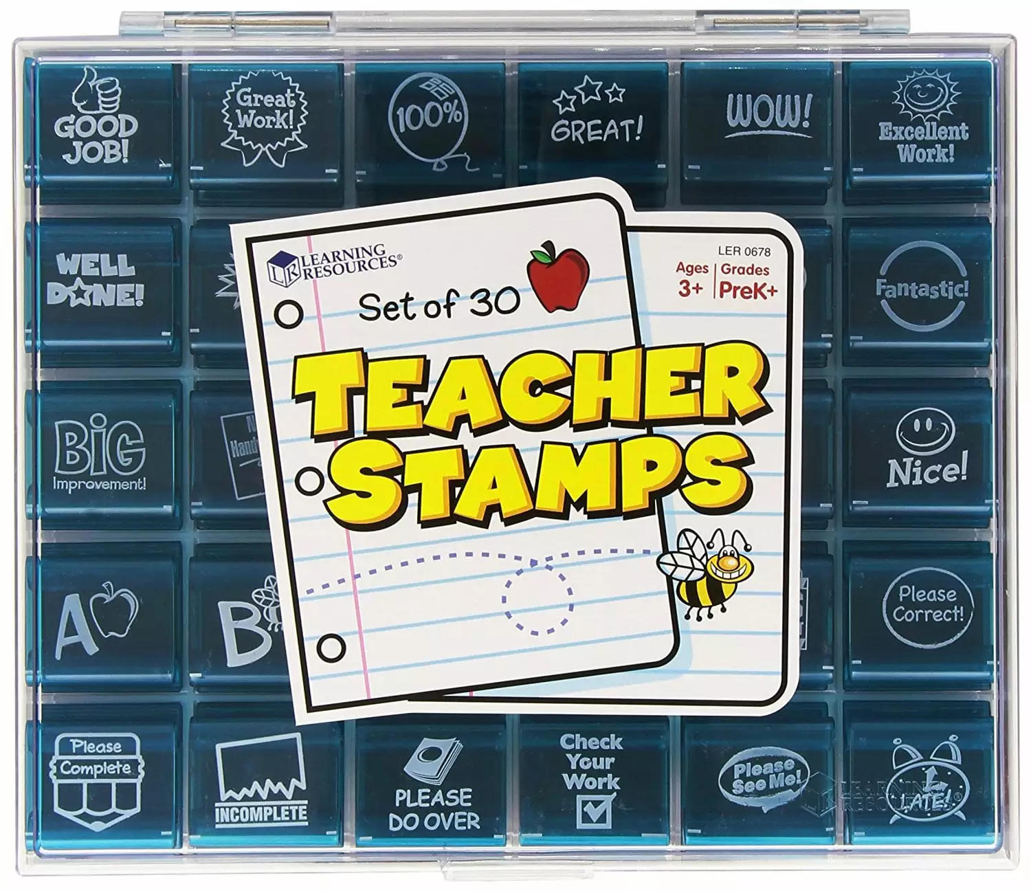 Learning Resources Jumbo Teacher Motivational Stamps. Set of 30. Teacher Classroom Supplies for Elementary and Middle School