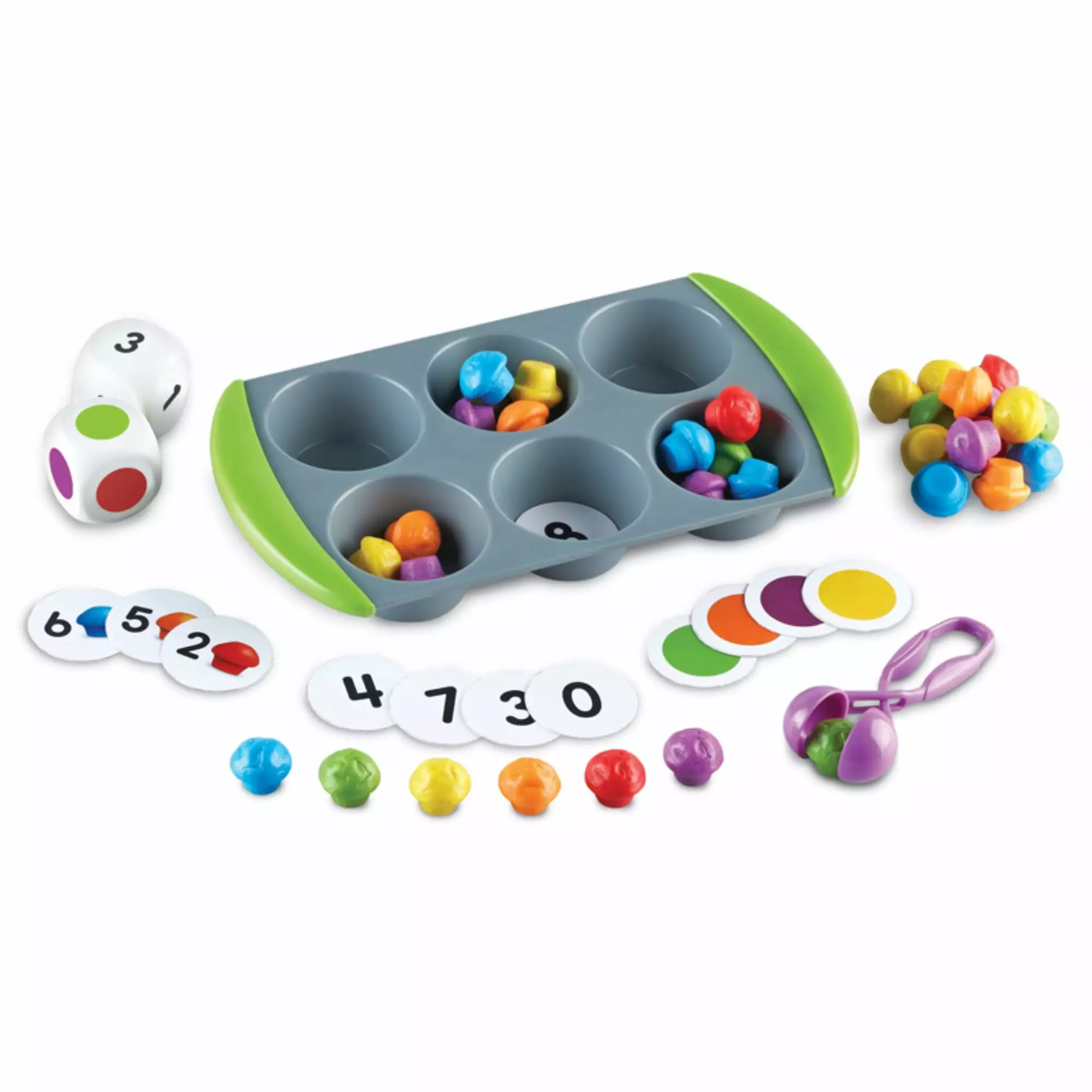 Learning Resources Mini Muffin Match Up Counting Toy Set. Color Sorting. 76 Pieces. Ages 3+