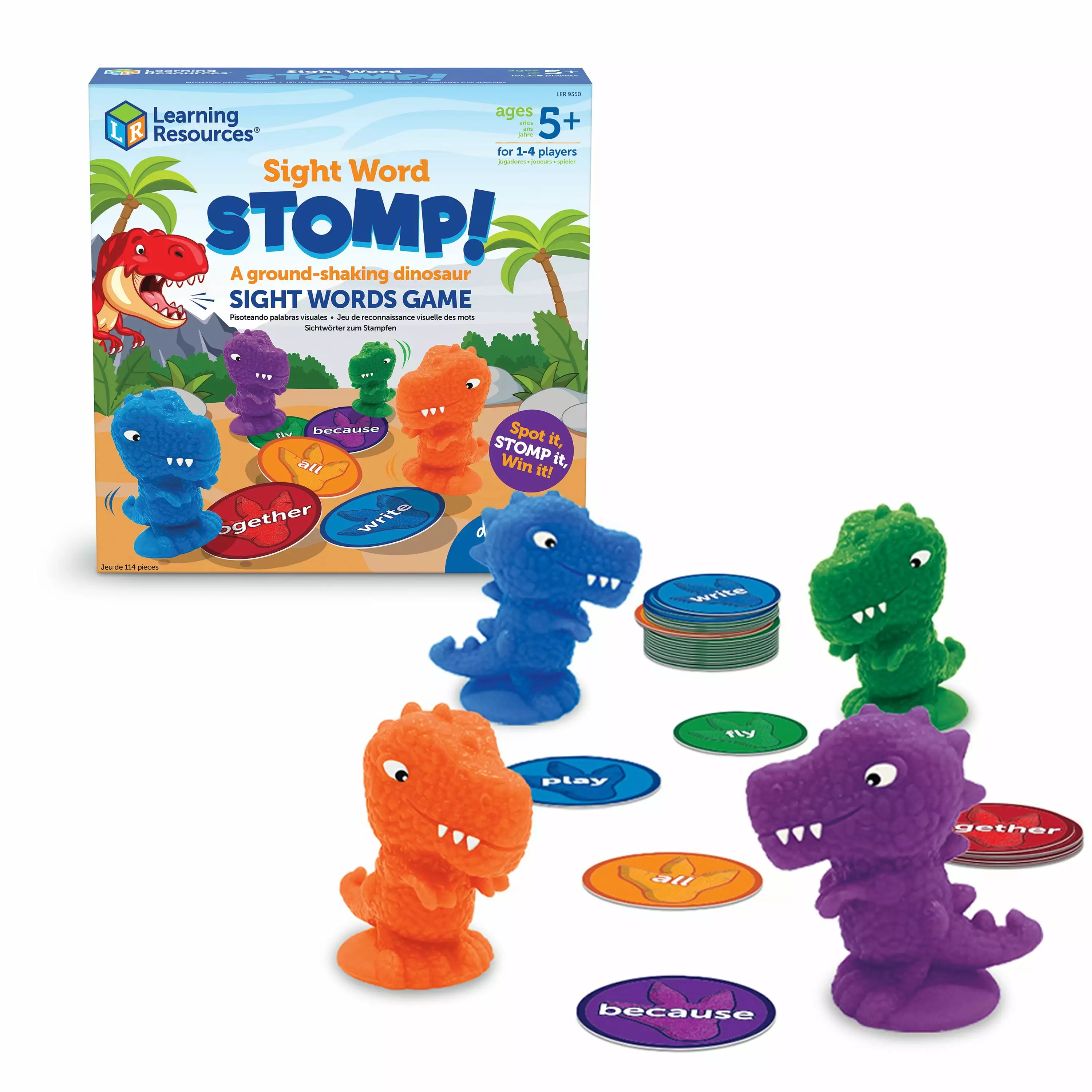 Learning Resources Sight Word Stomp! 114 Pieces. Educational Board Games for Boys and Girls Ages 5+ Sight Word and Reading Games for Kids