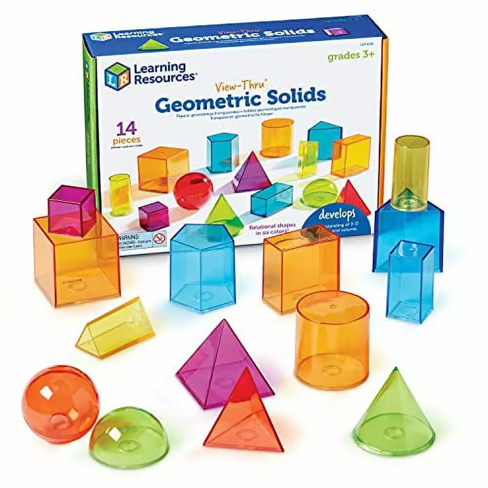 Learning Resources View-Thru Geometric Solids. Geometry Helper. 14 Pieces. Ages 8+