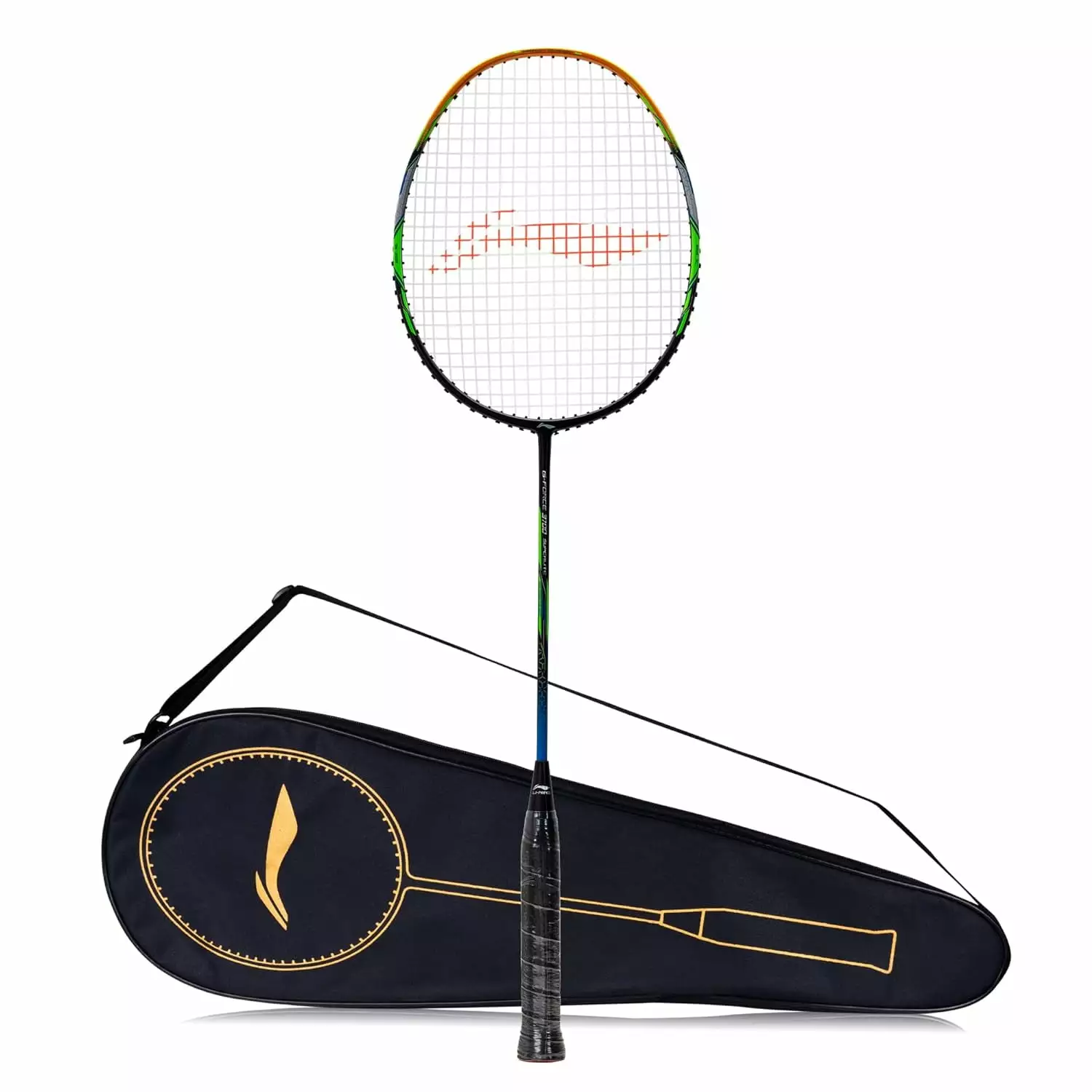 Li-Ning G-Force 3700 Superlite Carbon Fibre Strung Badminton Racket (Black. Amber)