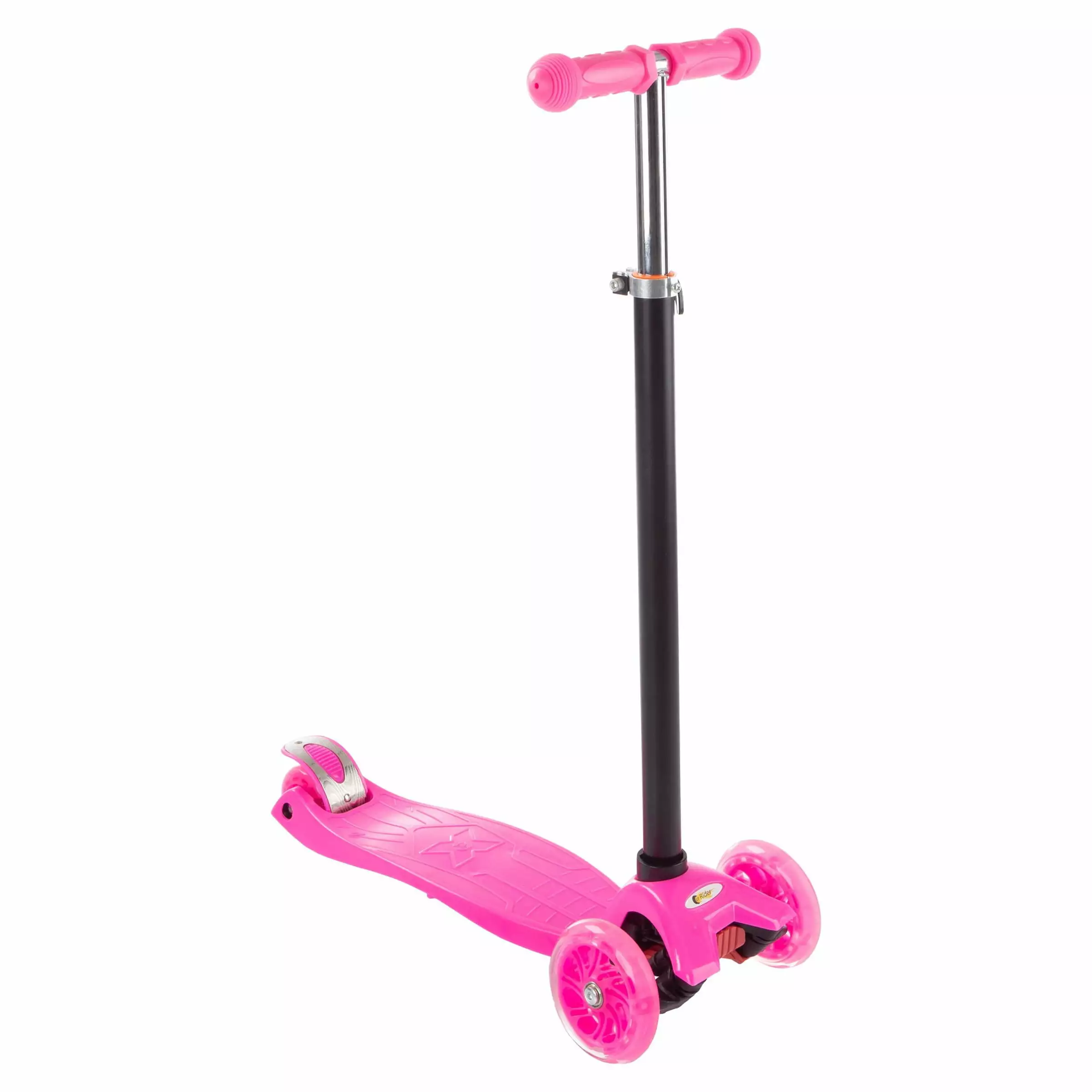 Lil' Rider Kids Scooter-Adjustable Height Handlebar. 3 LED Light-up Wheels. Balance Riding Toy for Girls and Boys. (Pink)