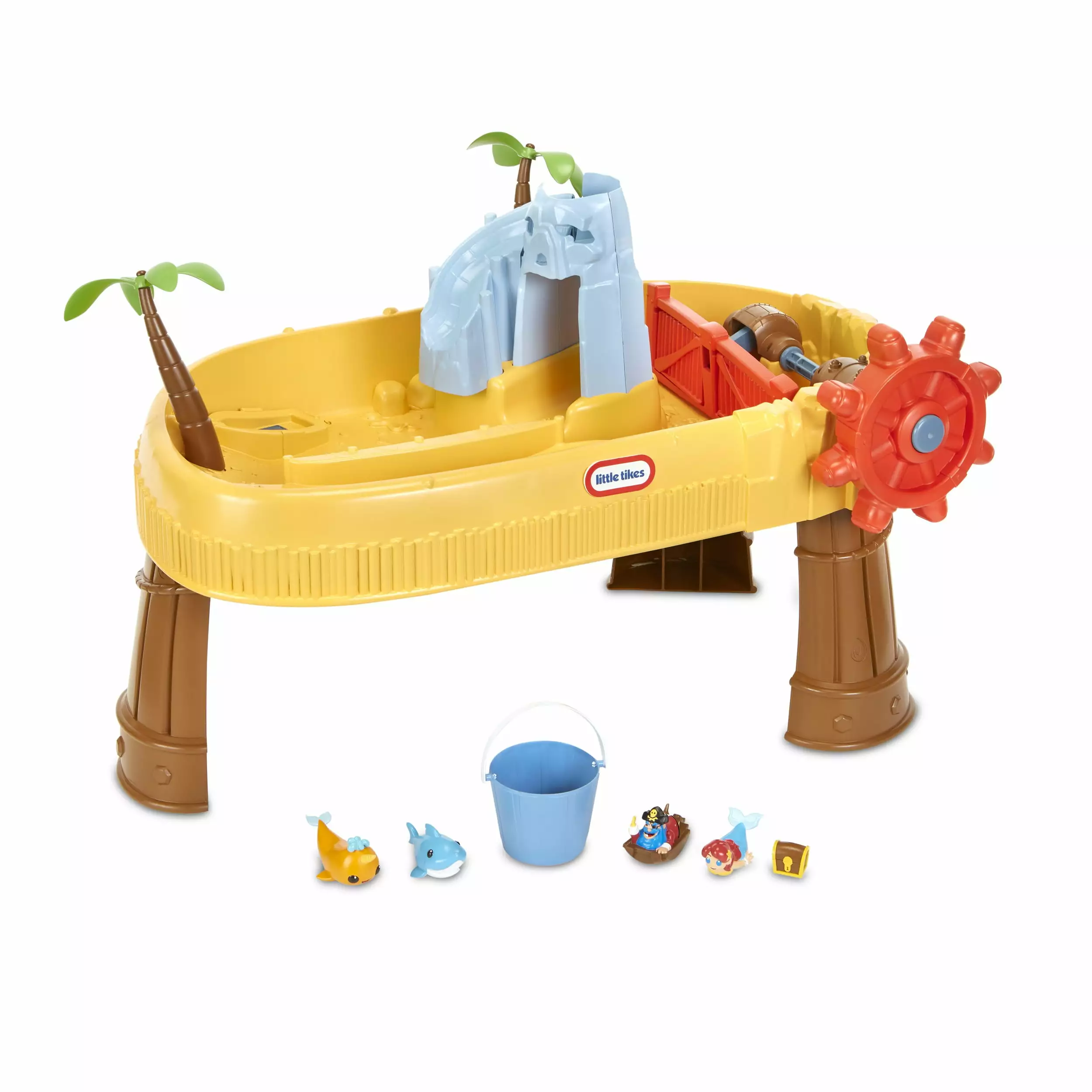 Little Tikes Island Wavemaker Water Table with 5 Play Stations- Wheel and 6 Piece Waterfall Accessory Set. Outdoor Toy Play Set for Toddlers Kids Boys Girls Ages 2 3 4+