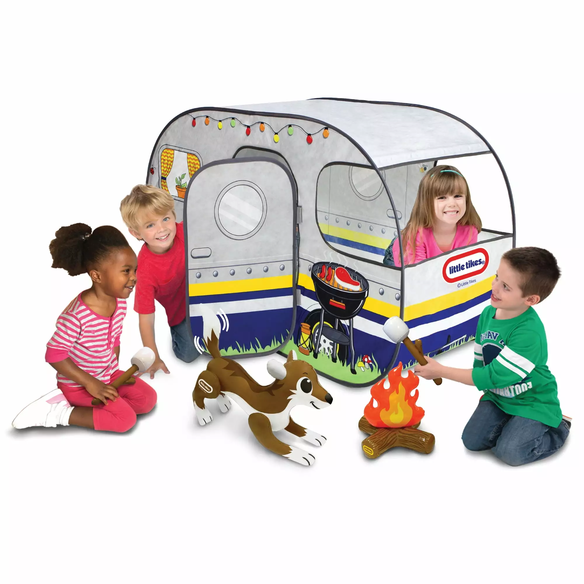 Little Tikes RV Camper Tent - Pop-Up Playhouse with Inflatable Accessories for Kids Ages 3-8