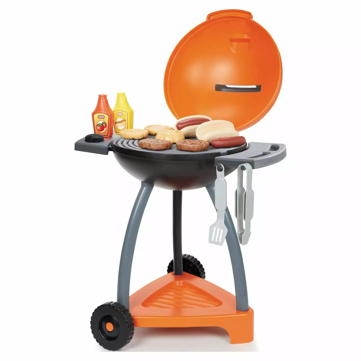 Little Tikes Sizzle 'n Serve 15-Piece Outdoor Plastic Pretend Play Barbecue Grill Toys Playset. Multi-Color. For Kids. Toddlers Ages 3 4 5+