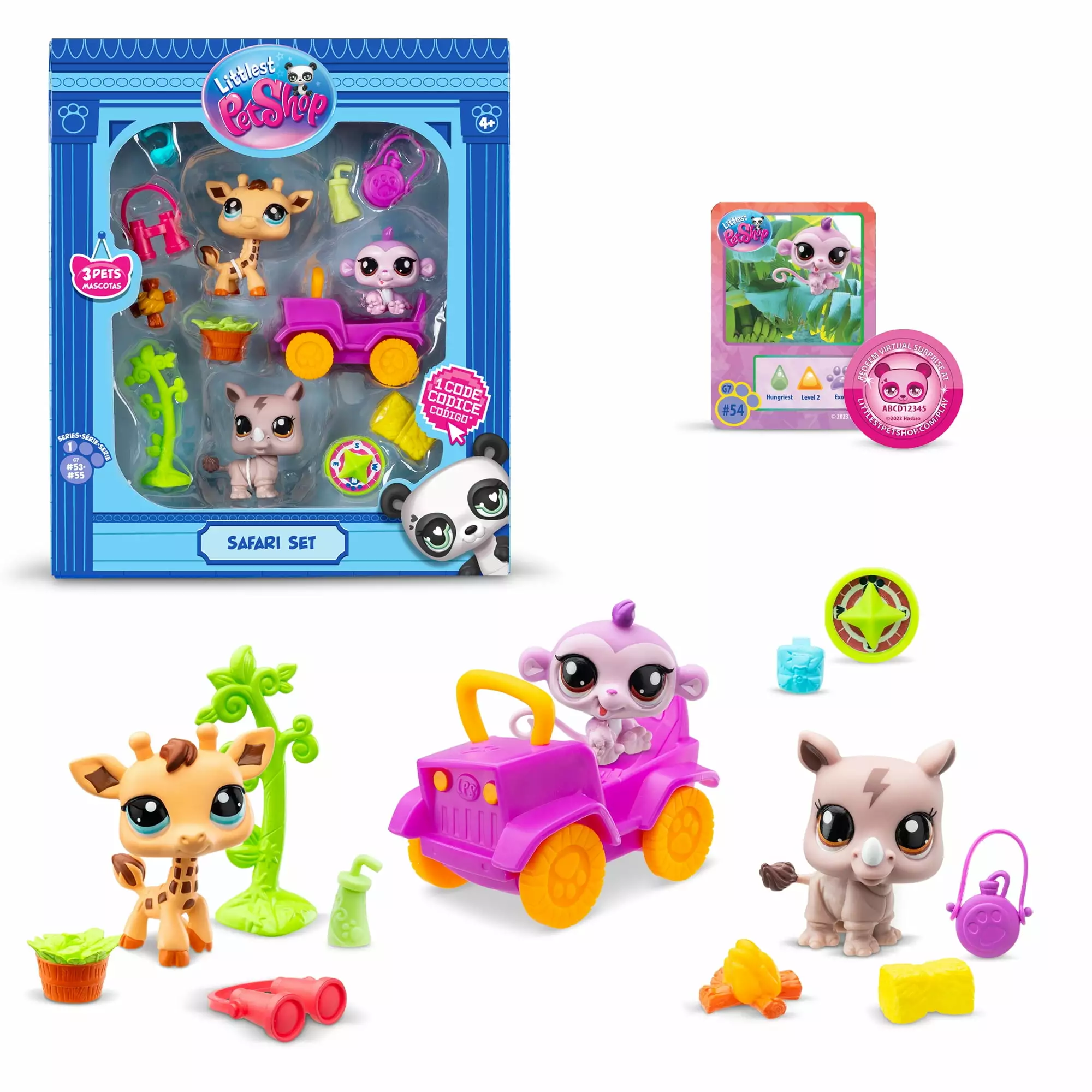 Littlest Pet Shop. Safari Play Pack - Gen 7. Pets #53.#54. #55. Authentic LPS Bobble Head Figure. Collectible Imagination Toy Animal. Kidults. Girls. Boys. Kids. Tweens Ages 4+