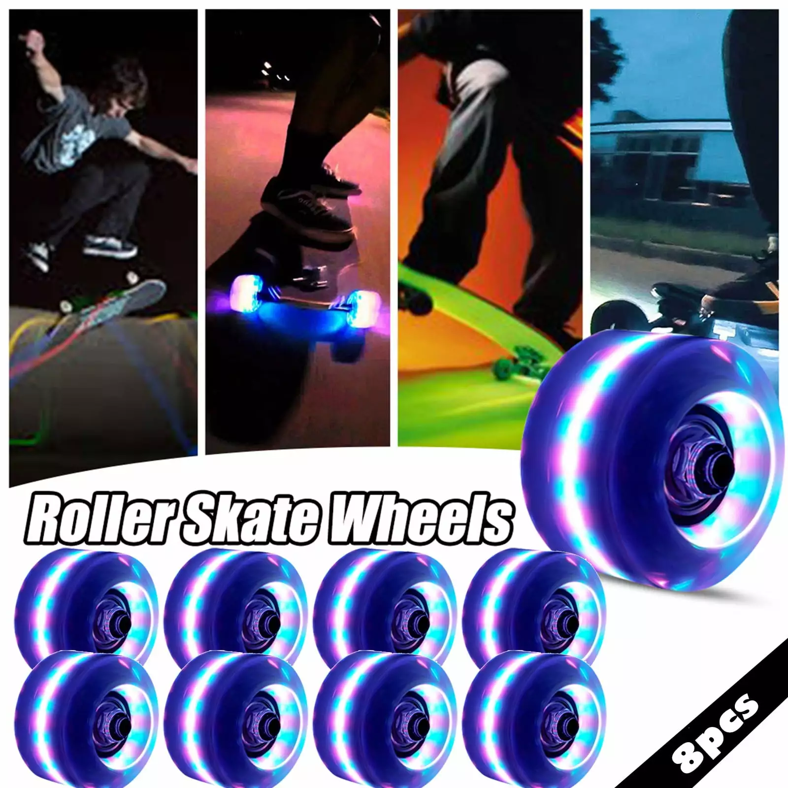 Luminous Light Up Quad Roller Skate Wheels Christmas Clearance Clearance with Christmas Gifts BankRoll Bearings Sale Clearance Toy clearance Installed