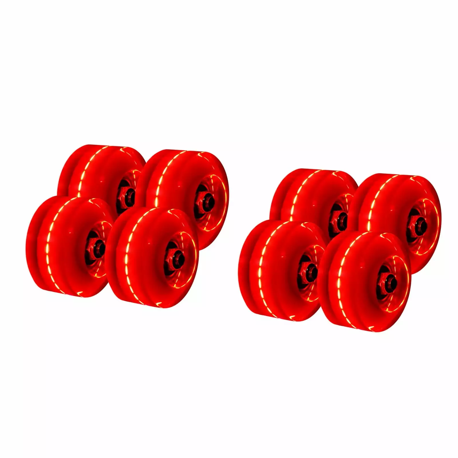 Luminous Light Up Quad Roller Skate Wheels with BankRoll Bearings Installed 8PC