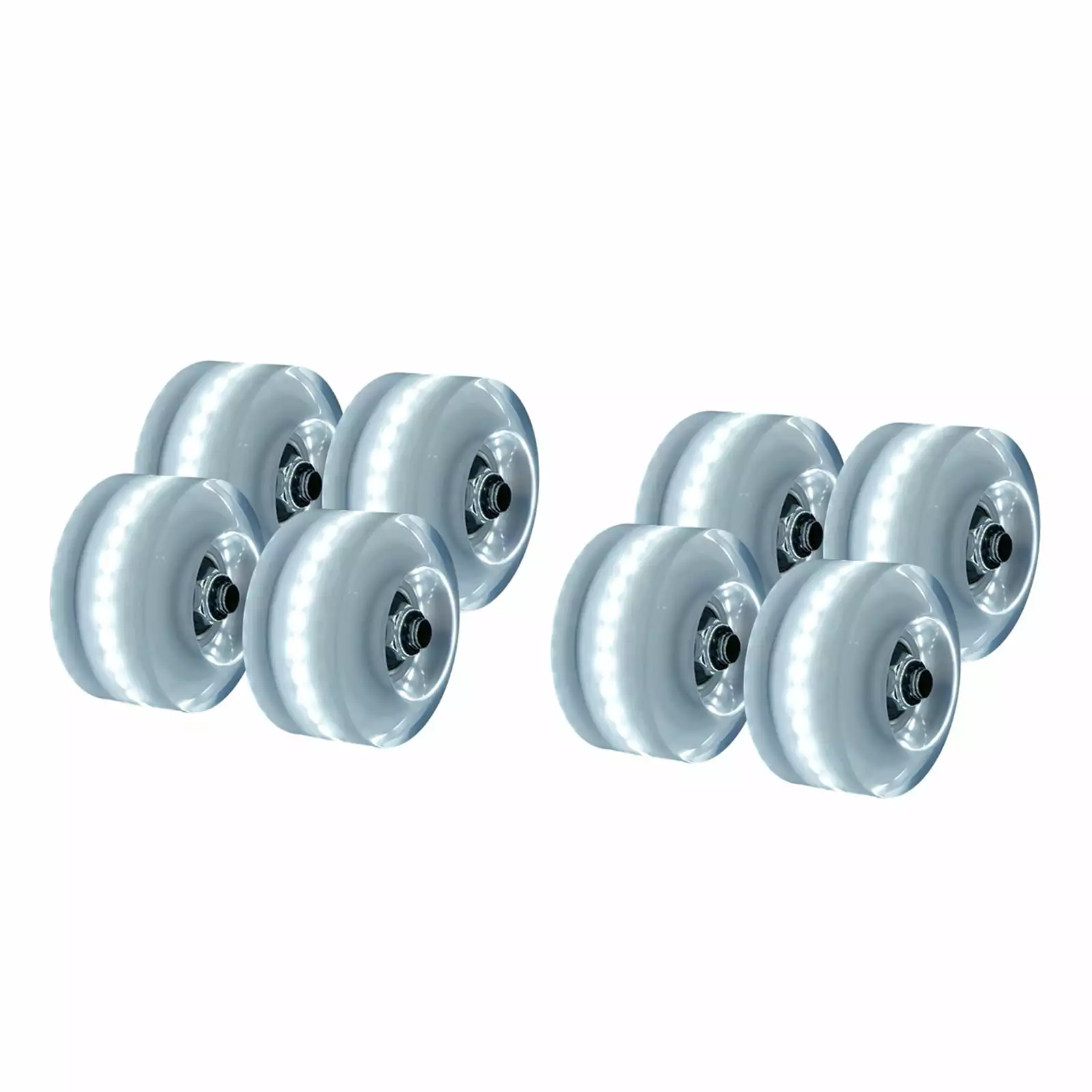 Luminous Light Up Quad Roller Skate Wheels with BankRoll Bearings Installed 8PC