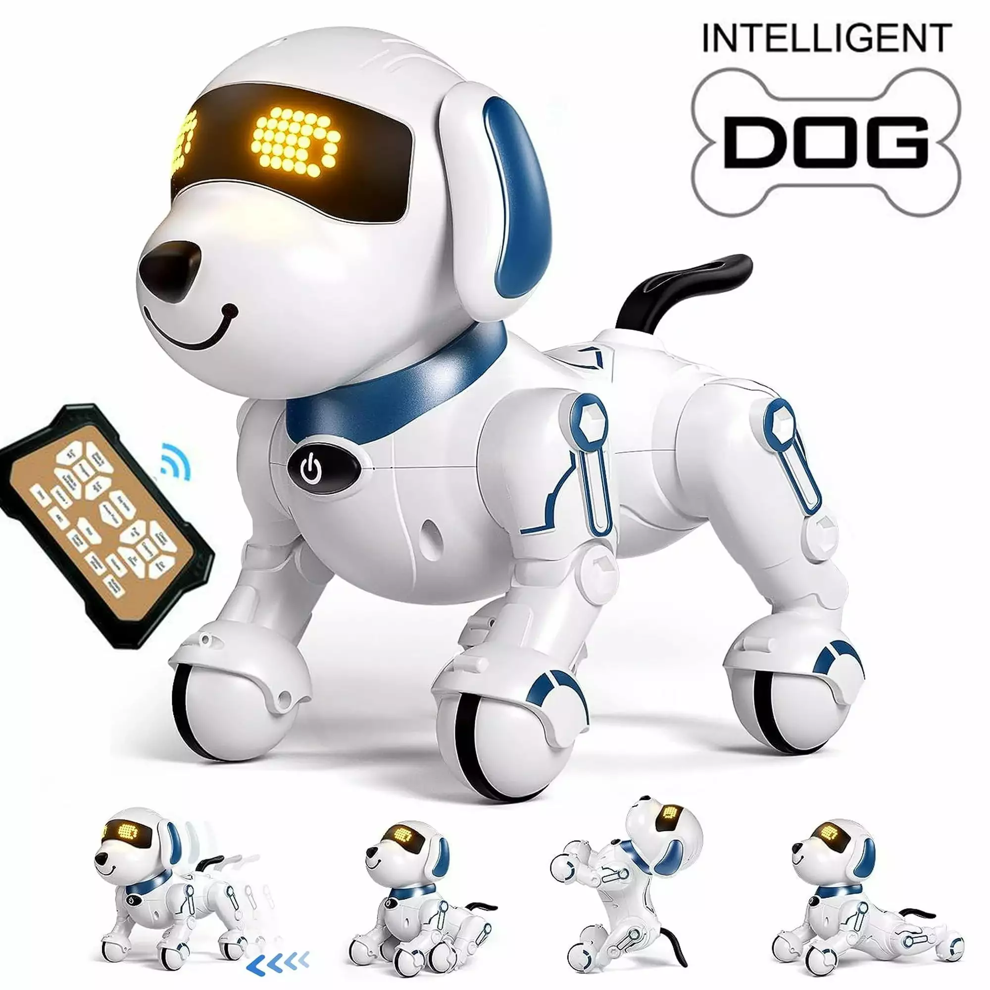 Lvelia Remote Control Robot Dog Toy.Interactive Robot Dog with Early Education Function. Smart Programmable Sing Dancing RC Robot Puppy.Electronic Pets Robot Dog for Kids Birthday Christmas Gift