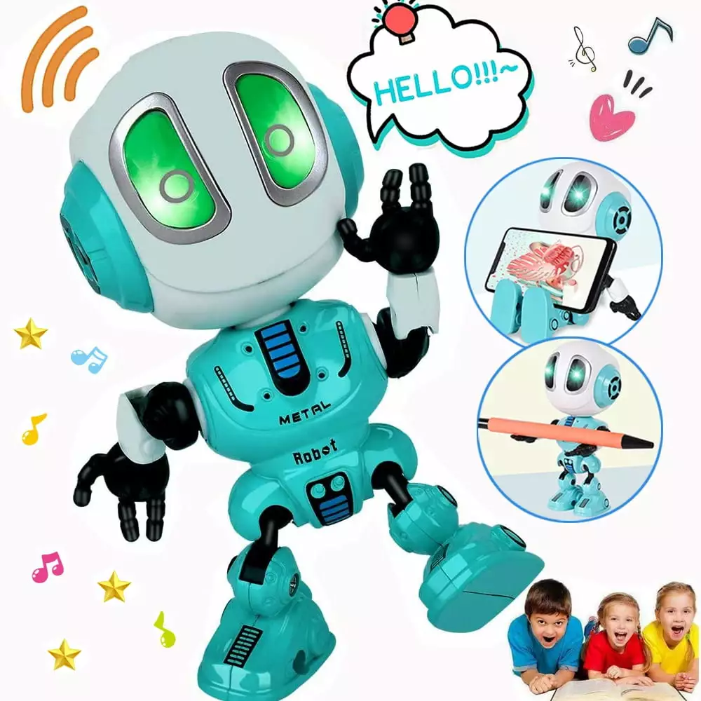 MAINYU Talking Robots for Kids. Mini Robot Toys That Repeats What You Say. Colorful Flashing Eyes and Cool Sounds. Birthday Christmas Toys for Age 3+ Boys and Girls Gift