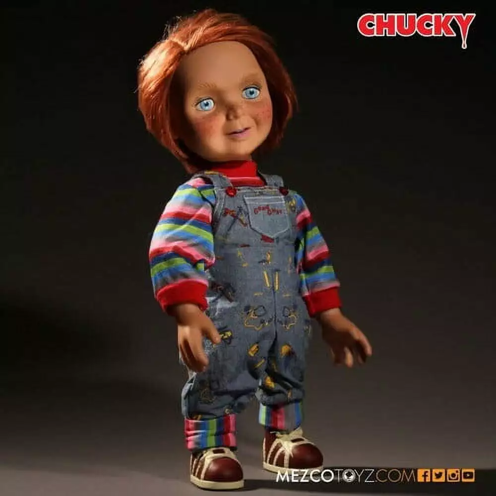 MEZCO Childs Play Good Guys 15 Talking Happy Chucky Collectible Doll