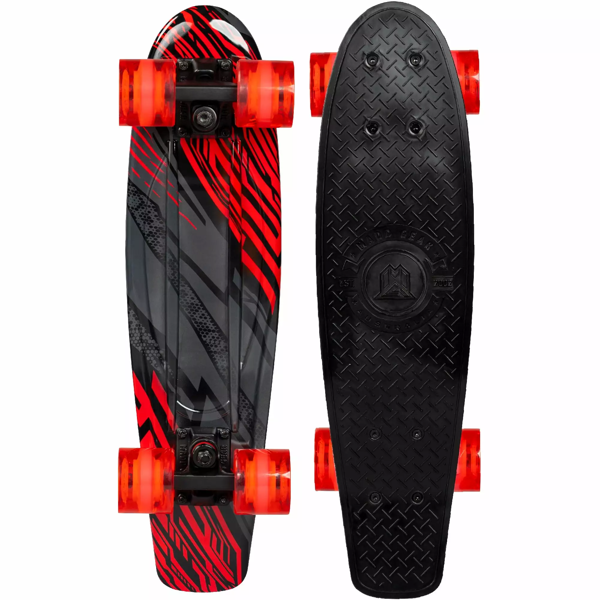 Madd Gear 22 Retro Beginner Skateboard Mini Cruiser - 62 mm Wheels Beginner Penny Style Board