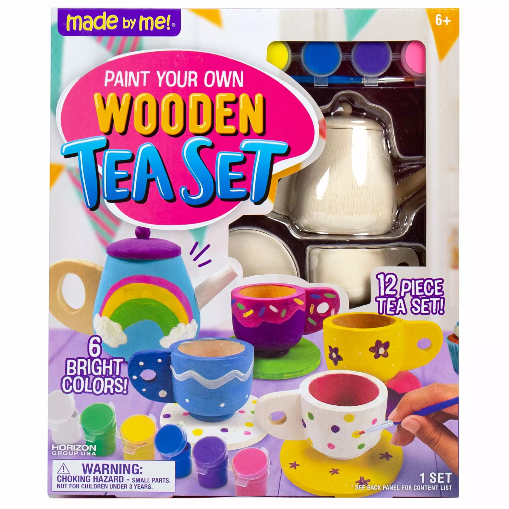 Made by Me Paint Your Own Wooden Tea Set. 19 Pieces. Child. Ages 6+