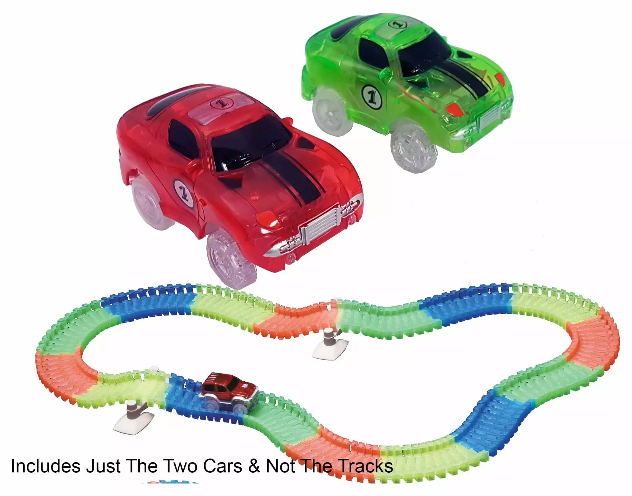 Magical Twister Glow In the Dark Car Race Track - Race Car Vehicles 2pc Set