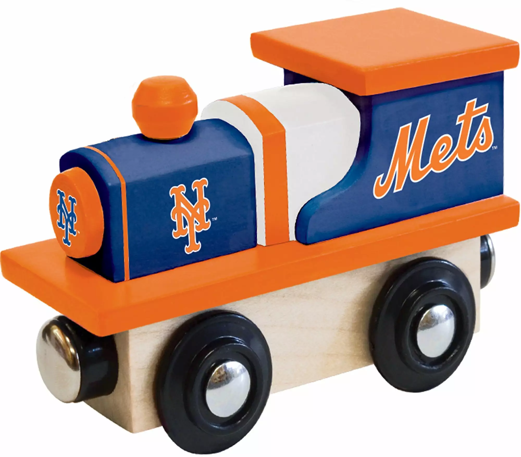 MasterPieces Officially Licensed MLB New York Mets Wooden Toy Train Engine For Kids