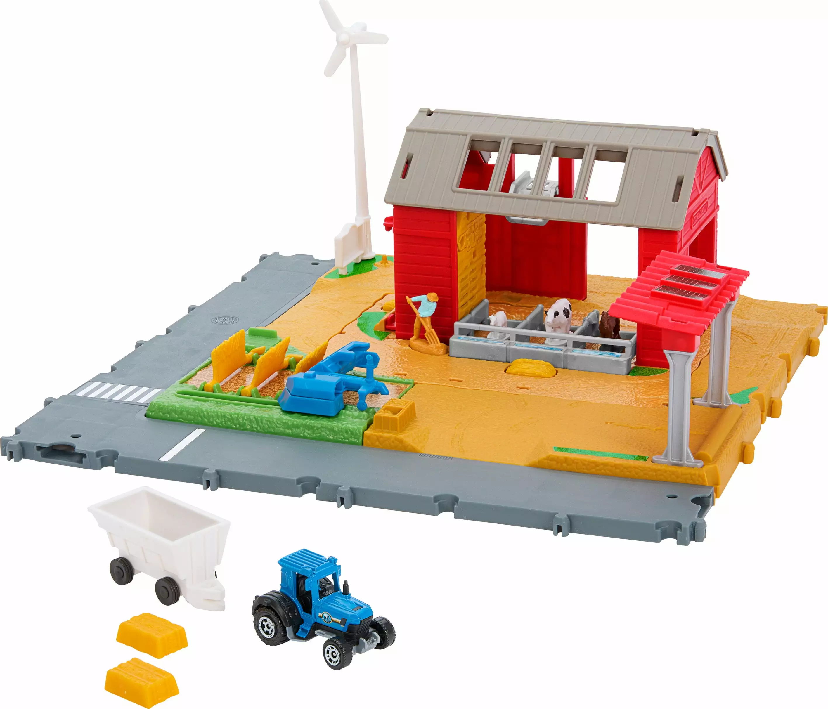 Matchbox Playset. Action Drivers Farm Adventure with 1:64 Scale Tractor & 6 Accessories