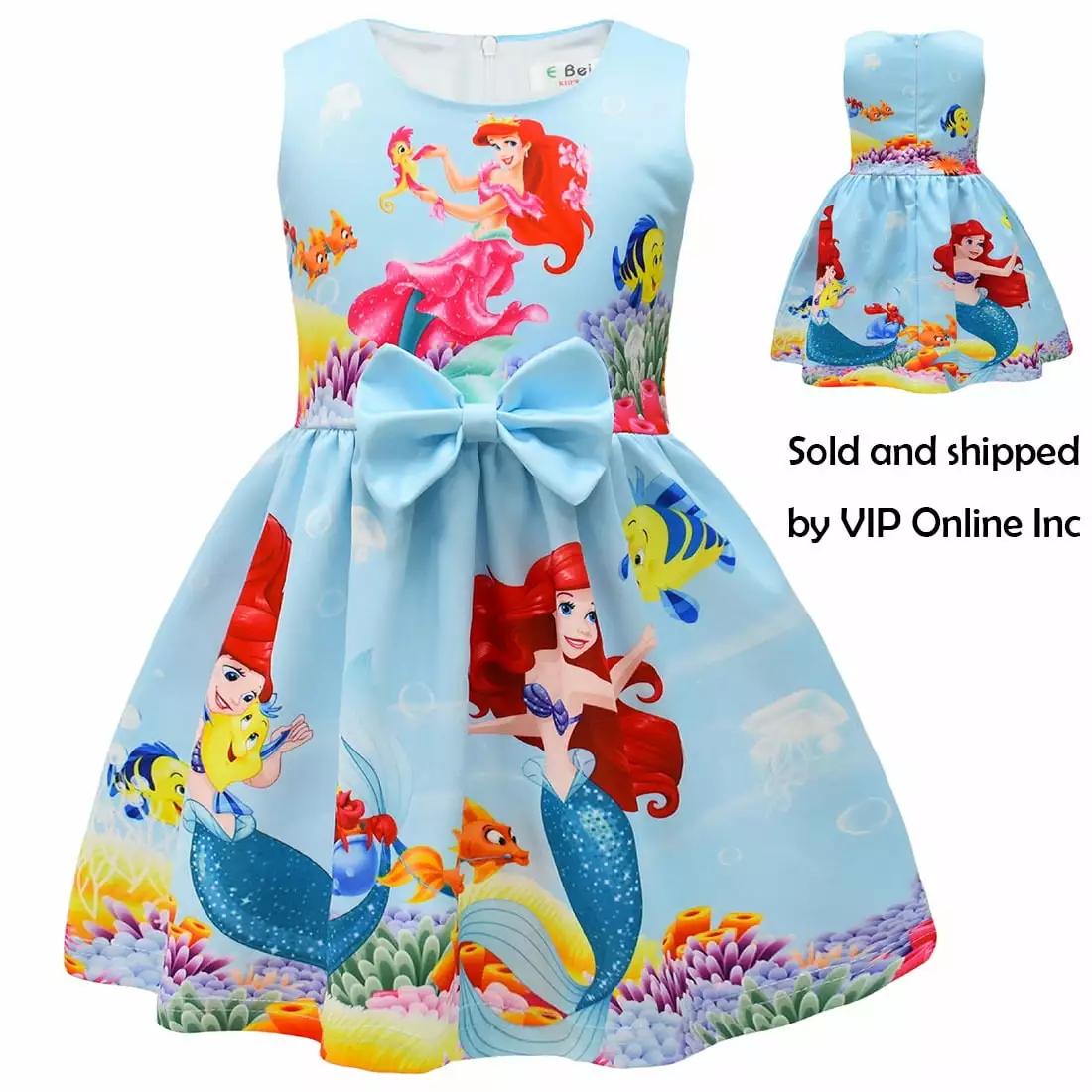 Mermaid Casual Dress for Little Girls Princess Cosplay Birthday Party Dress Up