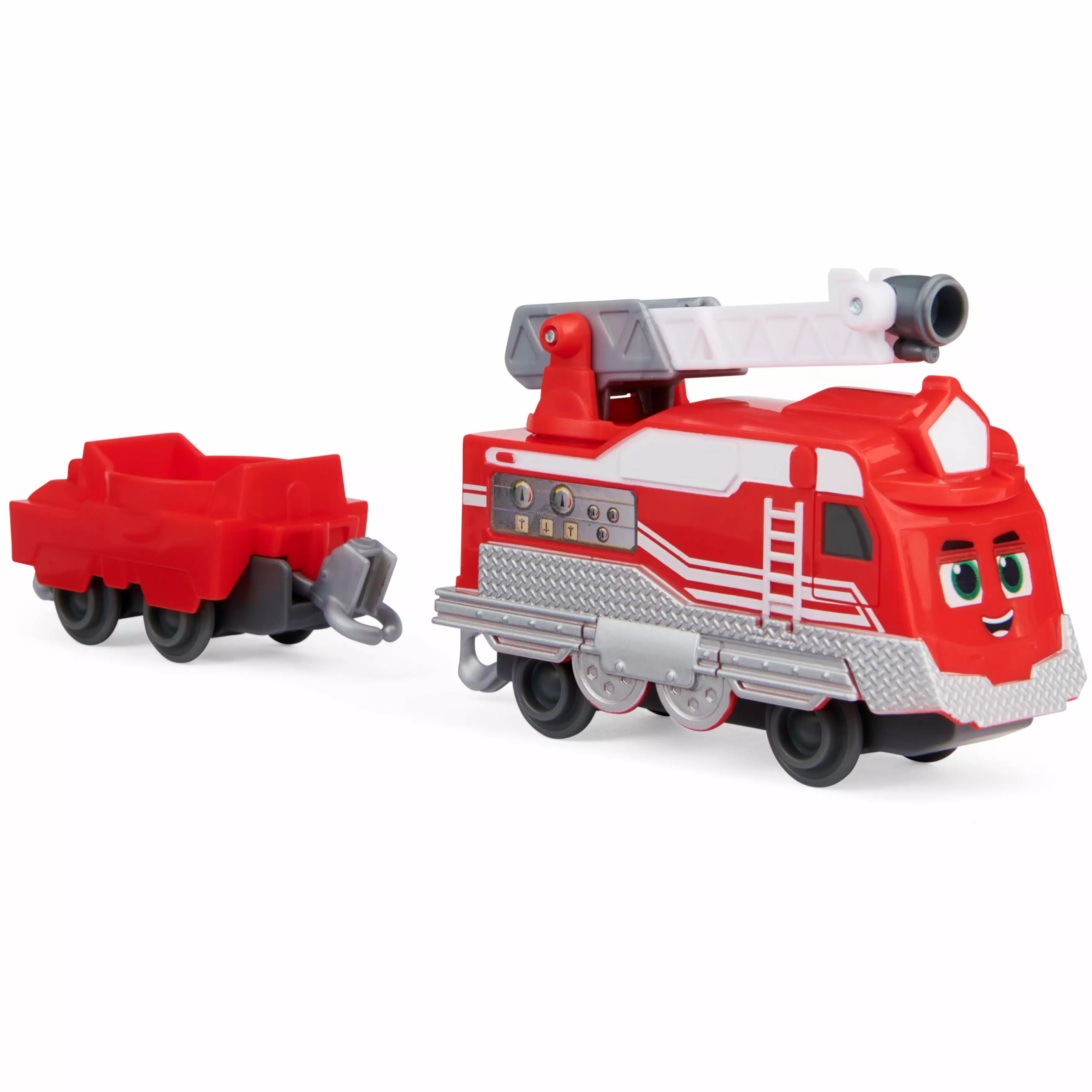 Mighty Express. Rescue Red Push and Go Toy Train with Cargo Car