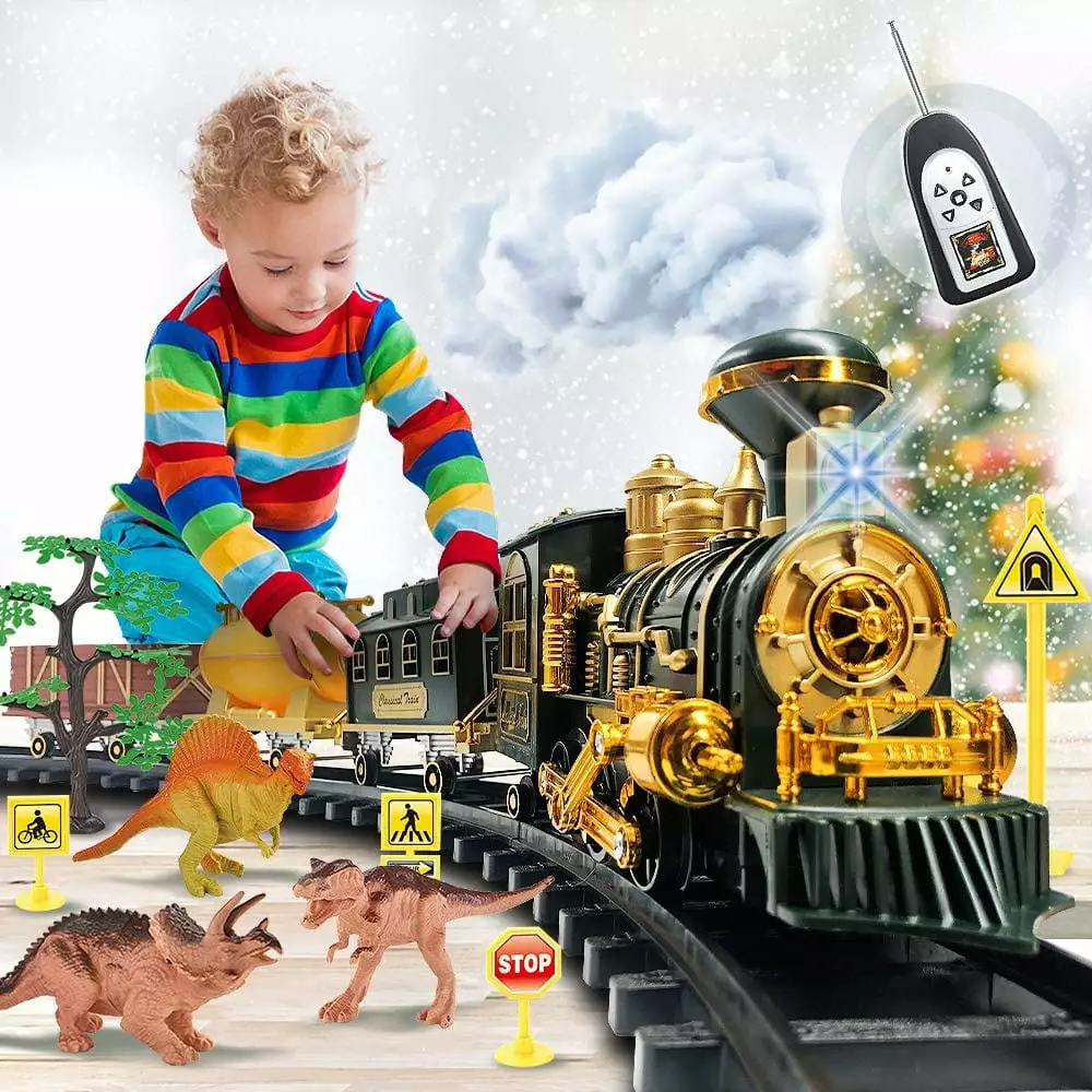 Models Train Set Toy. Large Size Dinosaurs Electric Train Toy with Remote. Lights. Dinosaurs. Steam