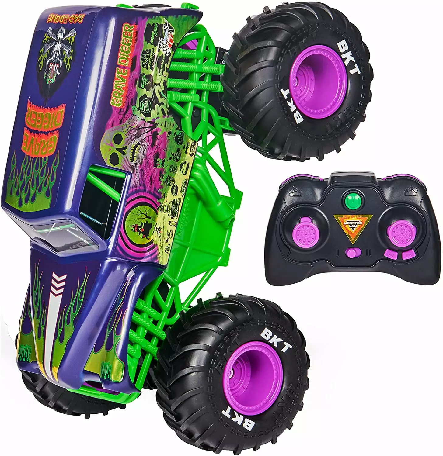 Monster Jam. Official Grave Digger Freestyle Force. Remote Control Car. Monster Truck Toys for Boys Kids and Adults. 1:15 Scale