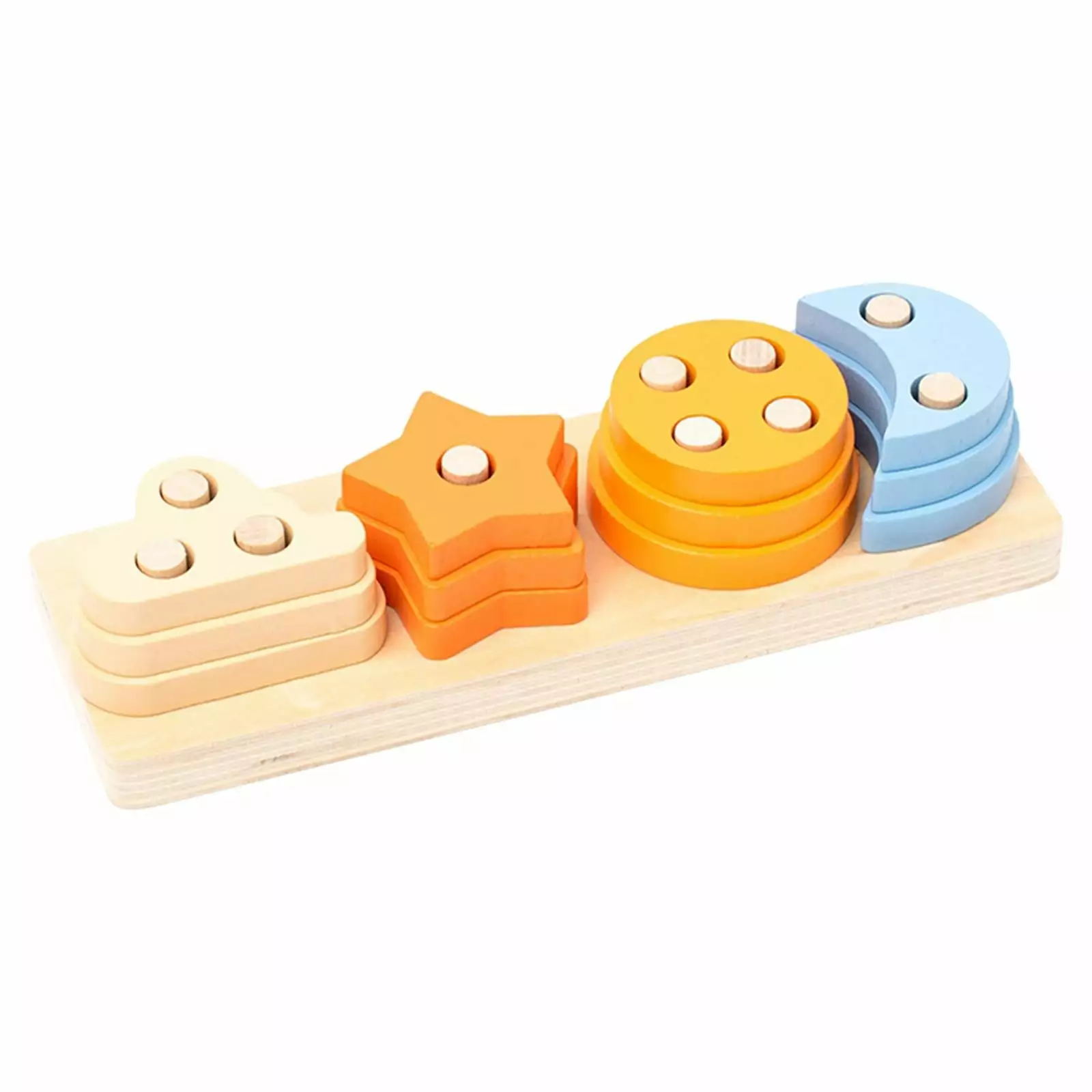 Montessori Toys Learning Color Shape Block Matching Puzzle Shape Sorter Color Stacker Toy for Kids 18+ Months Old Boys Girls Birthday Gifts Rectangle