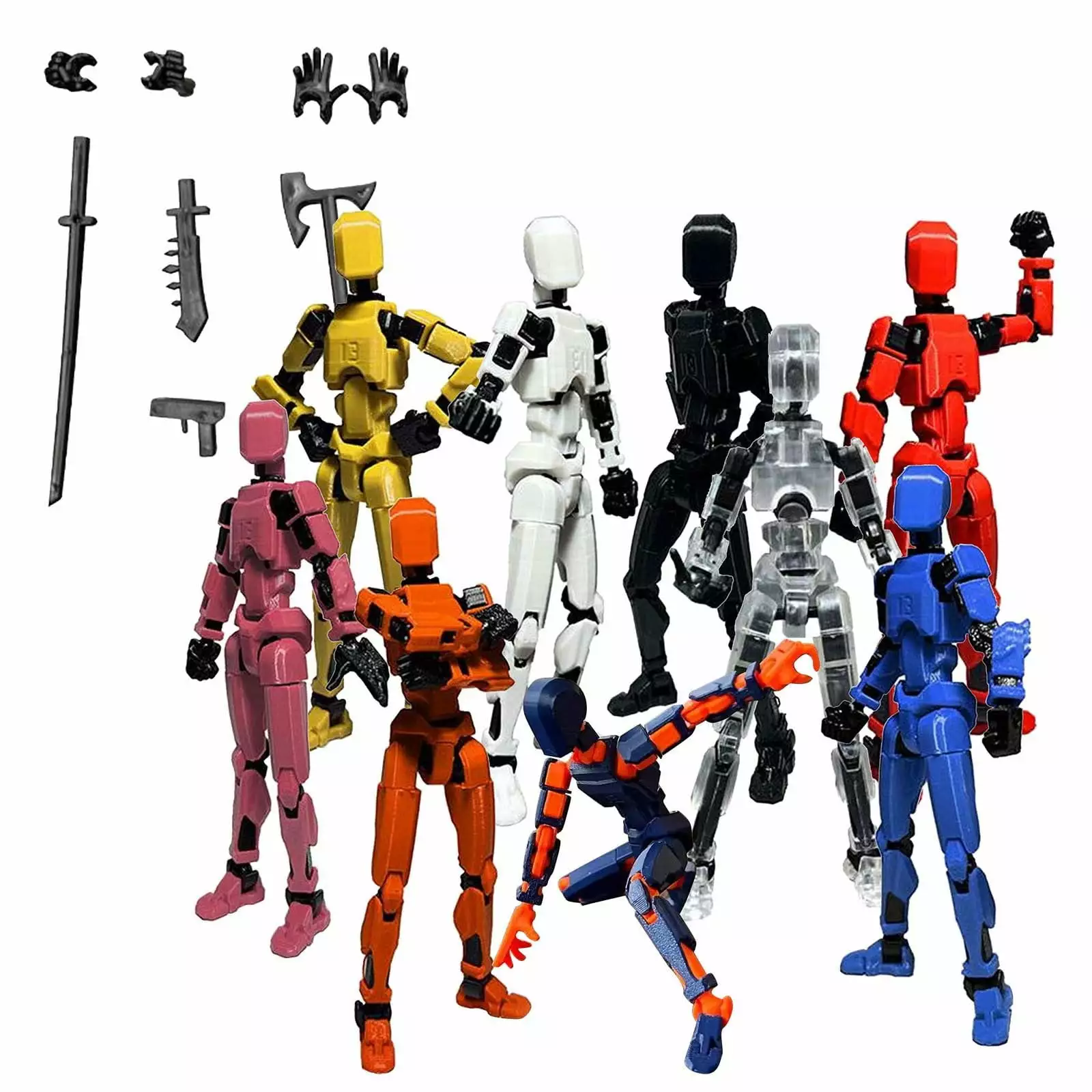 MuYan 13 Action Figure.Assembly Completed Dummy 13 Action Figure Lucky 13 Action Figure T13 Action Figure 3D Printed Multi-Jointed Movable. Nova 13 Action Figure Toy Red