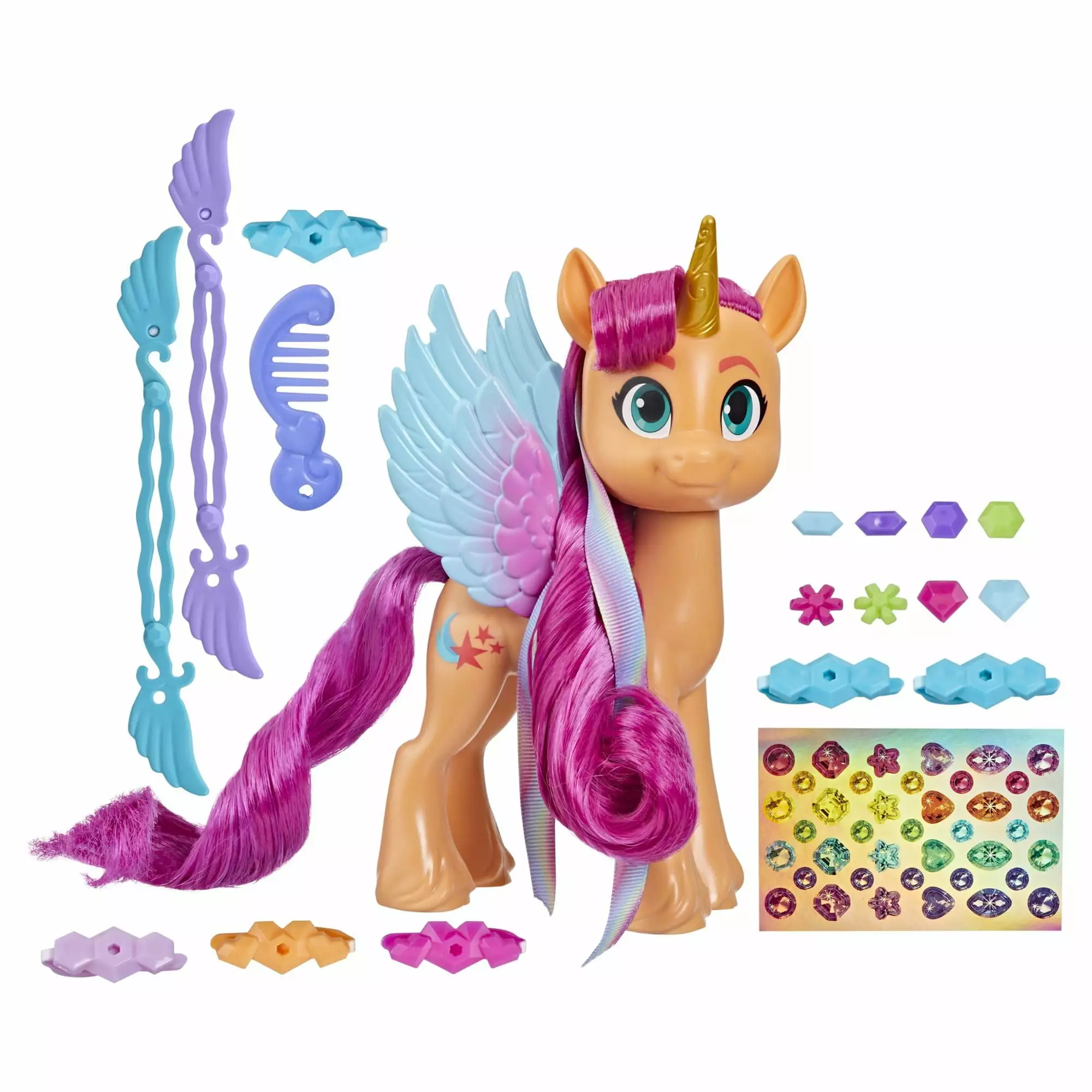 My Little Pony Toys: Make Your Mark Toy Ribbon Hairstyles Sunny Starscout. 6-Inch Pony