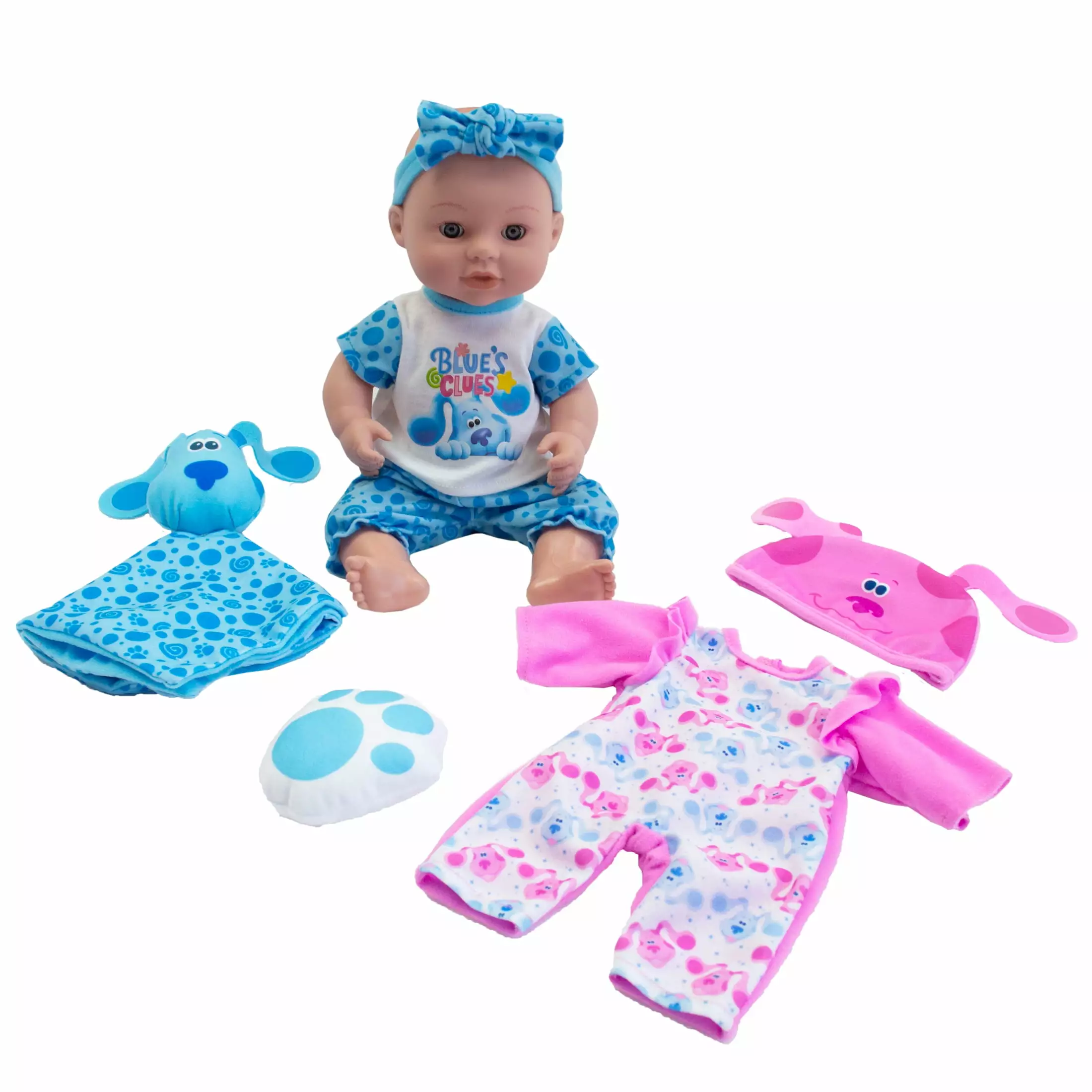 My Sweet Love Blue Clues & You Baby Doll Play Set. Light Skin Tone. 8 Pieces