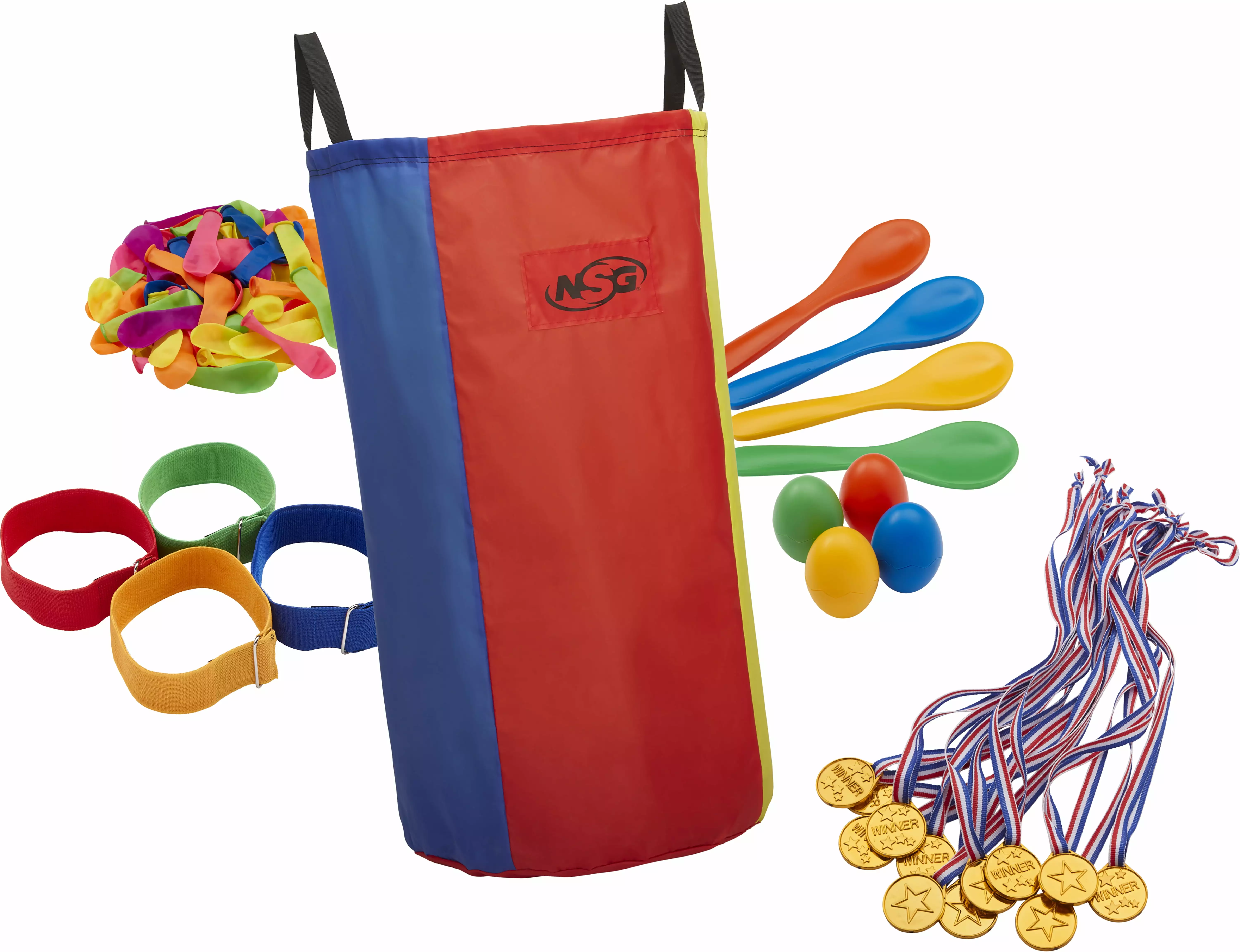 NSG Party Games Play Set Classic Outdoor Races and Duels for Teams. Parties. Teens. Family. Friends. Party Games. Kids. Adults. Home. School