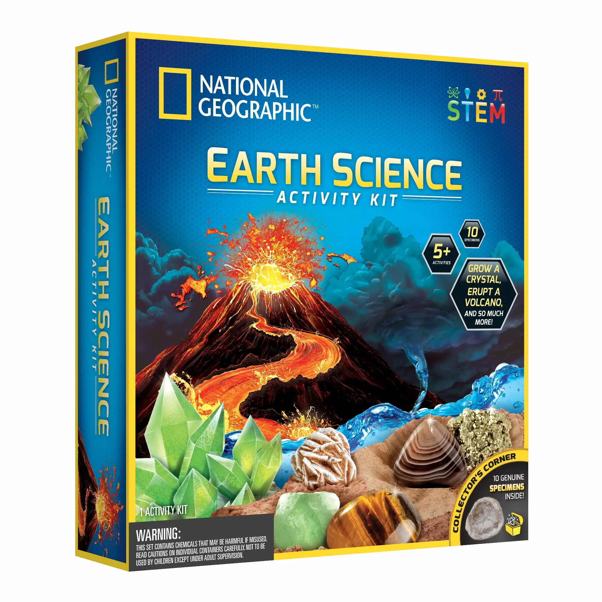 National Geographic Earth Science Activity Kit with STEM Experiments for Children 8 Years and up