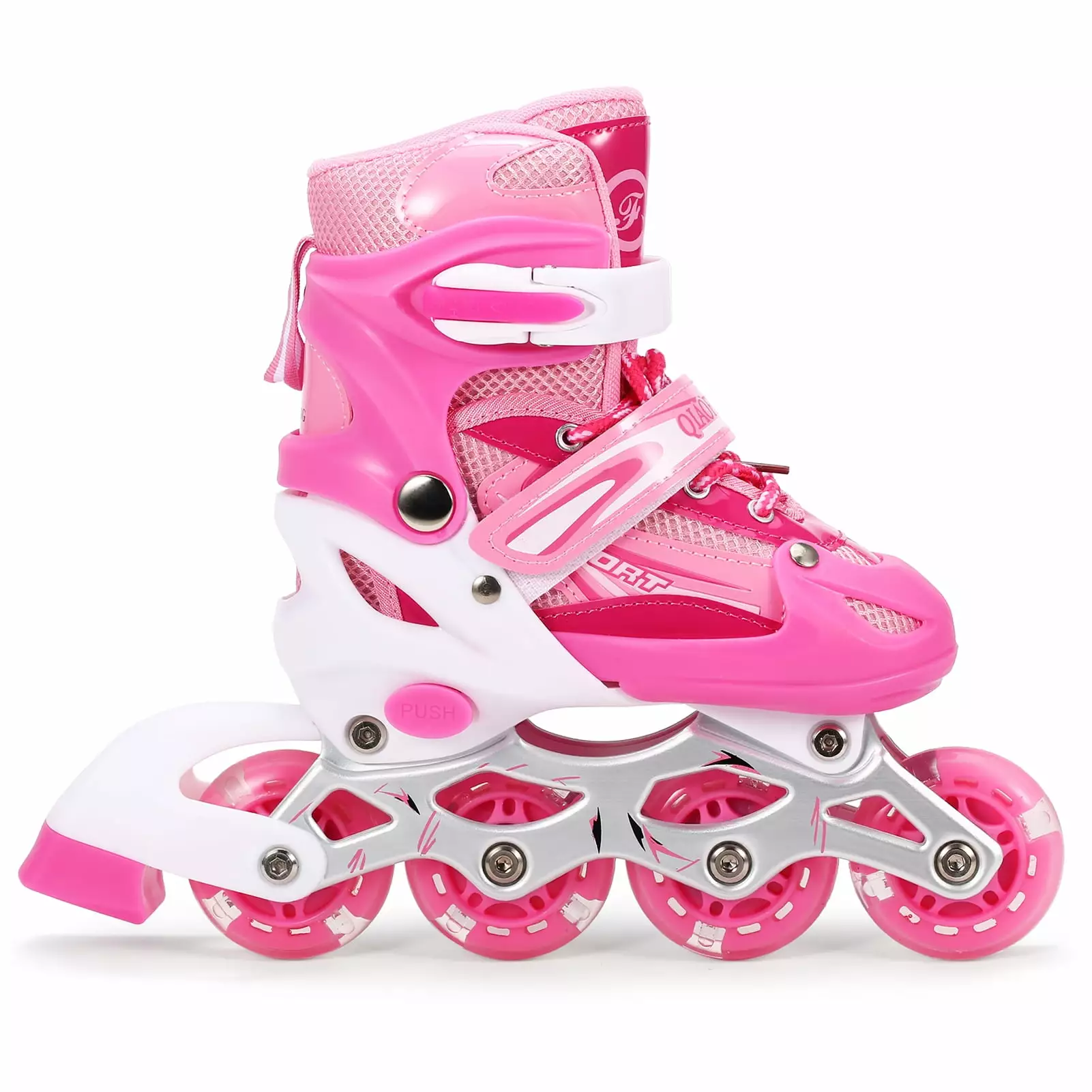 Nebublu Illuminating Inline Skates with Light Wheels - Adjustable Fun for Kids and Adults - Girls and Boys. Men and Women