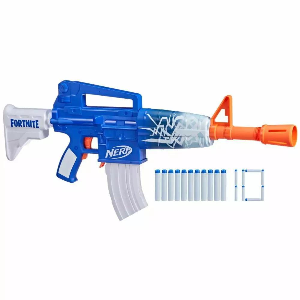 Nerf Fortnite Blue Shock Dart Blaster with 10 Elite Darts and Unlock Code Kids Toys for Outdoor Summer Games Ages 8 and Up