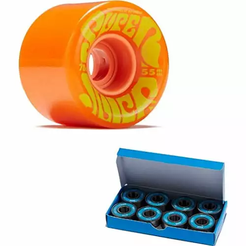 OJ III Skateboard Cruiser Wheels Mini Super Juice Orange 55mm 78A with CCS ABEC 7 Bearings