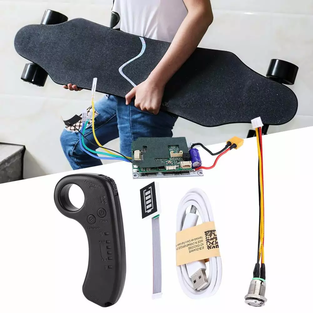 OTVIAP Electric Skateboard Longboard Single Drive ESC Substitute Control Mainboard with Remote. Skateboard ESC Replacement. Skateboard ESC Substitute