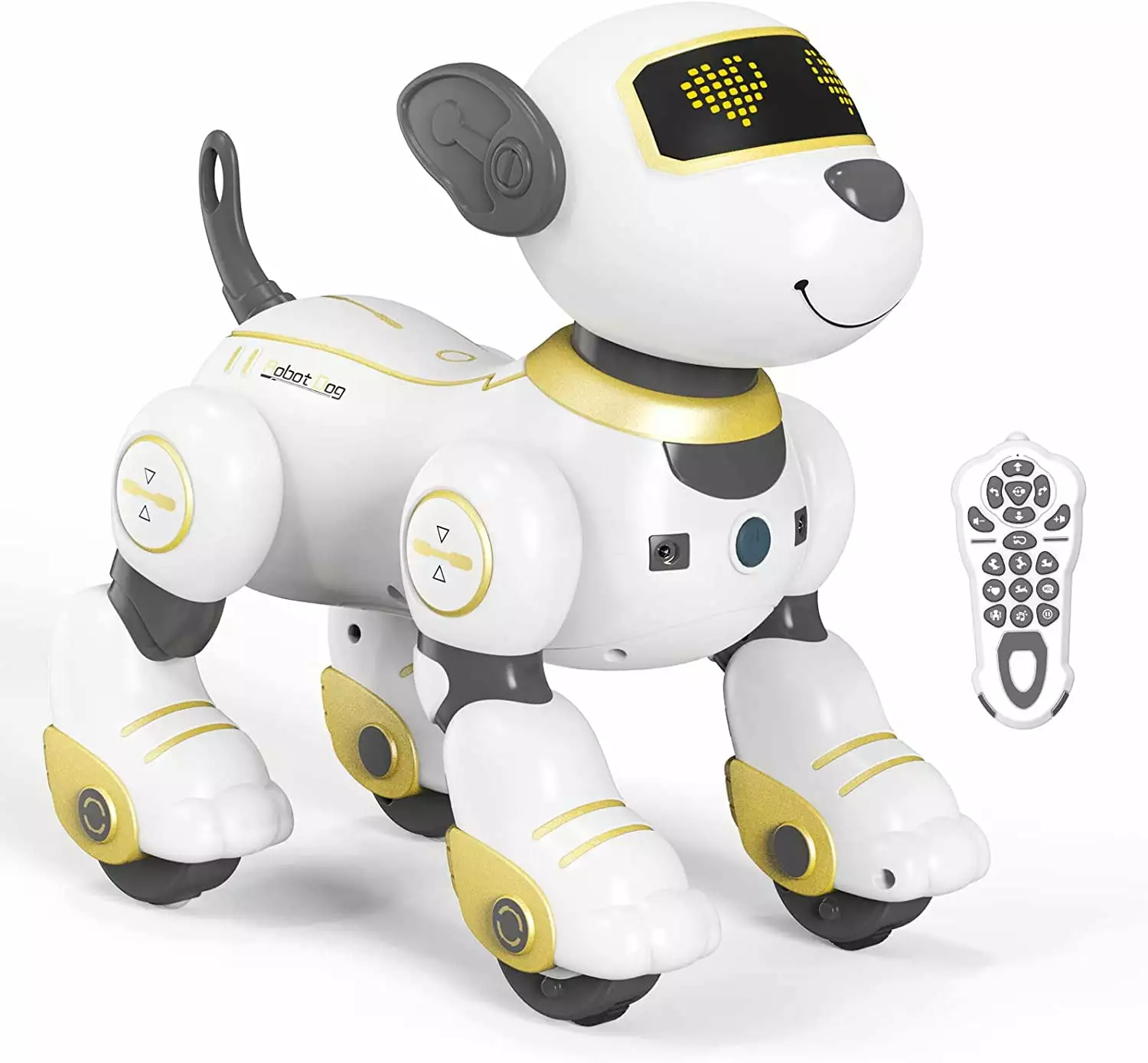 OUNAMIO Robot Dog Smart Robots Dance Voice Command Sensor. Singing. Dancing. Repeating Robot Toy for Kids Boys and Girls Talking Robots. Gold