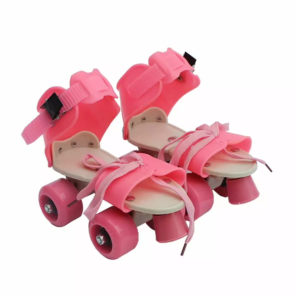 OUNONA Skates Girls Roller Kids Skate 12 Shoes Ages Wheels 6 Four Gift 10 Patines Para Ni?as Pink