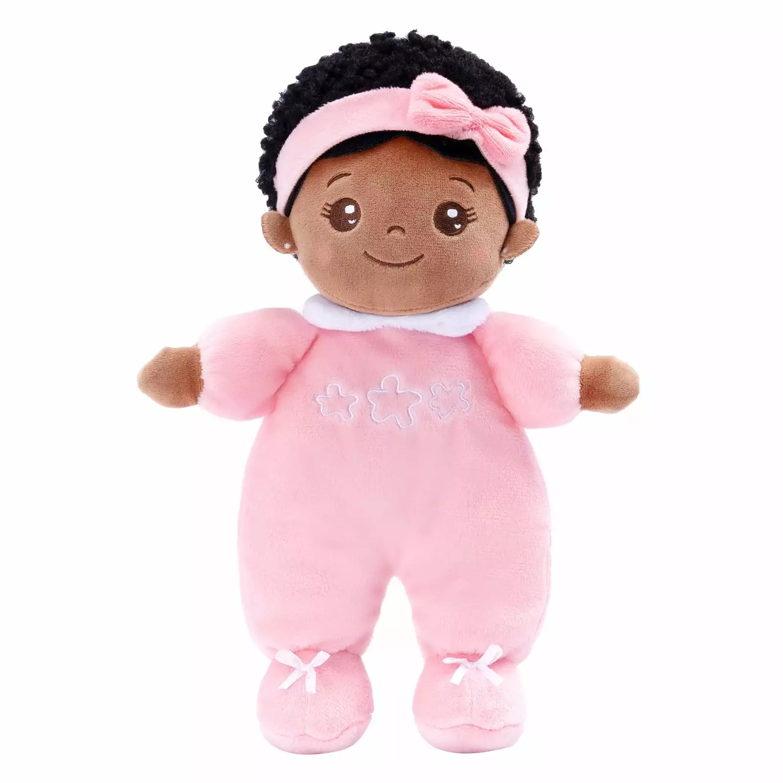 OUOZZZ 10 Soft Baby Doll for Kids. First Black Baby Doll for 1 2 Year Old Girls Gift African American Black Doll Baby Learning Toy Plush Rag Babies Doll Toy