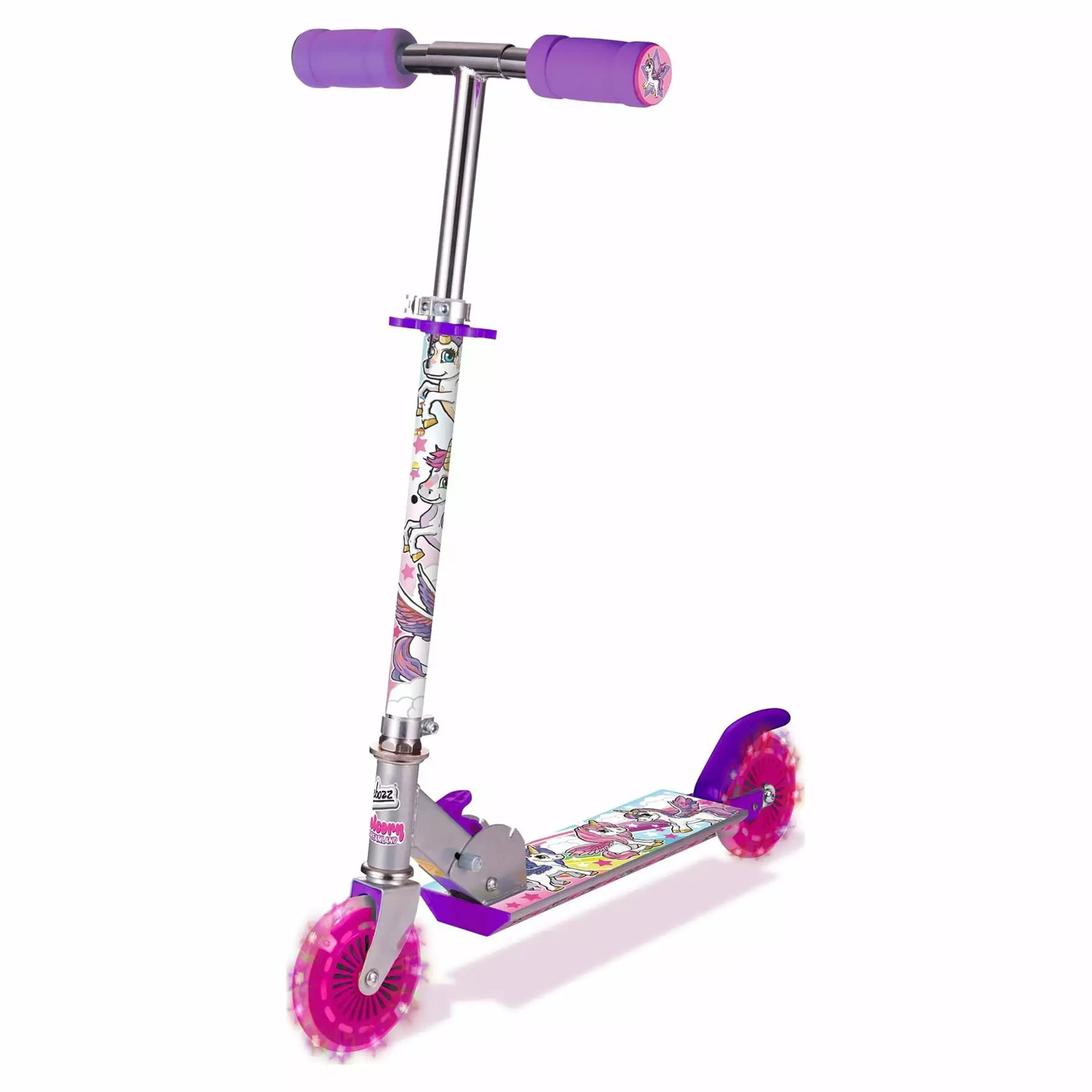 OZBOZZ Unicorn Foldable Scooter - Light UP Wheels - Ages 5 and up