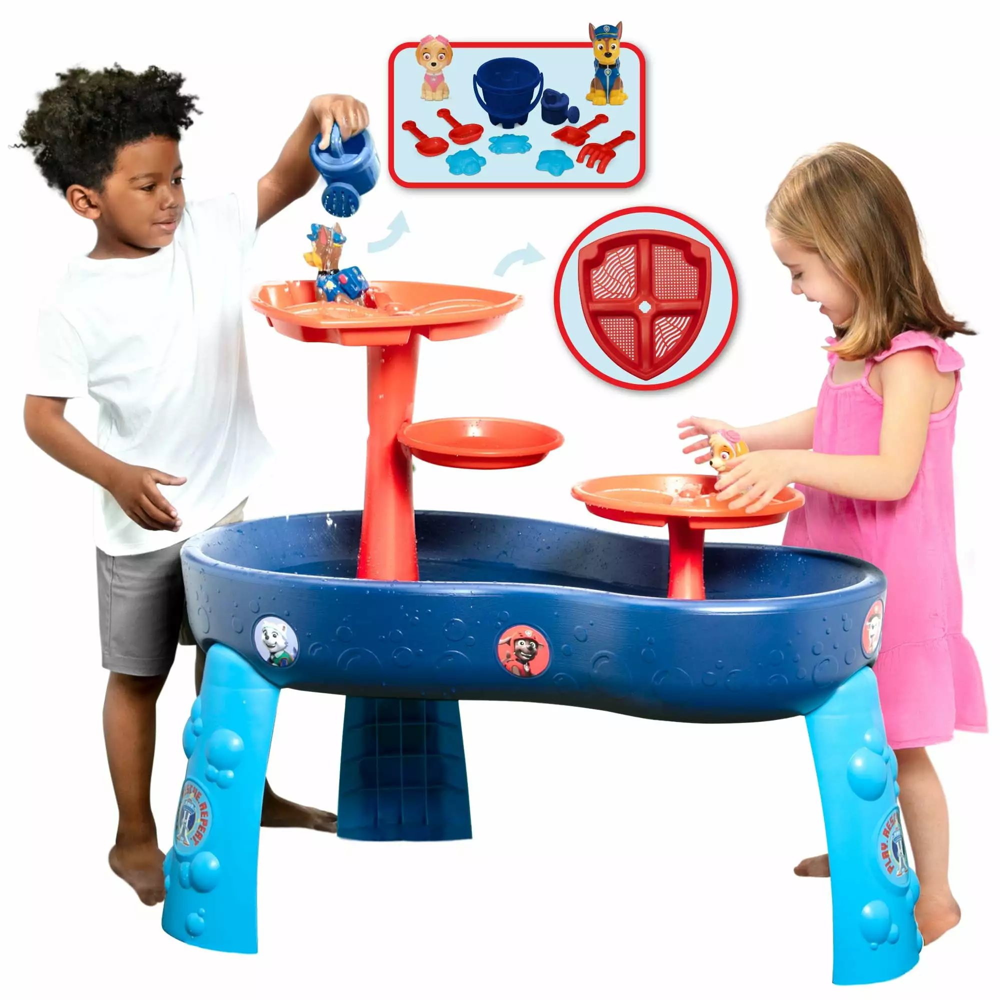 PAW Patrol Water Table by Delta Children - 3-Tier Water Table with 11-Piece Toy Set. Blue