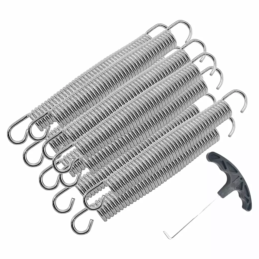 Pack of 10 Trampoline Springs Steel Bounce with T Hook Set Trampolines Replacement Spare Part Maintenance Accessories