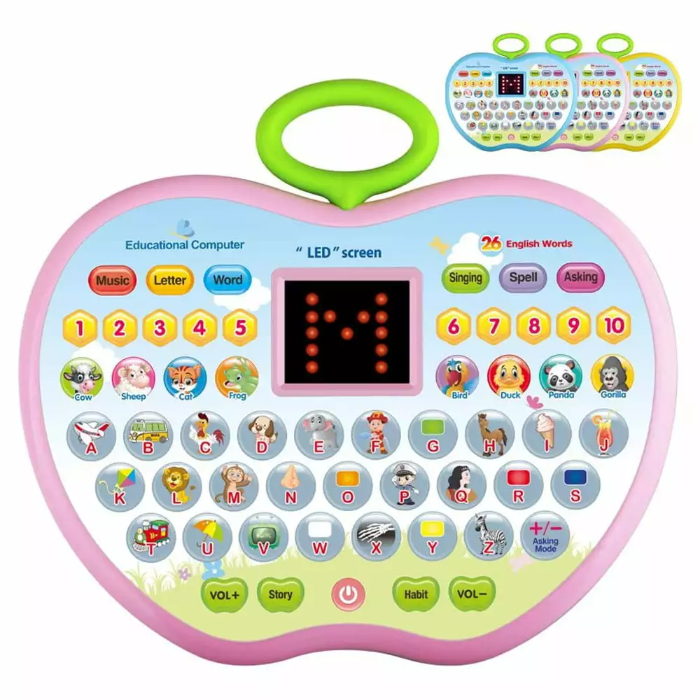 Pearoft Toy Gift for 2 3 4 Year Old Girls. Kids Educational Toys for 3 Year Olds Toddlers Baby Learning Tablet for 12 18 24 36 Months Boy Laptop for Child Age 4 Birthday Present Alphabet Game